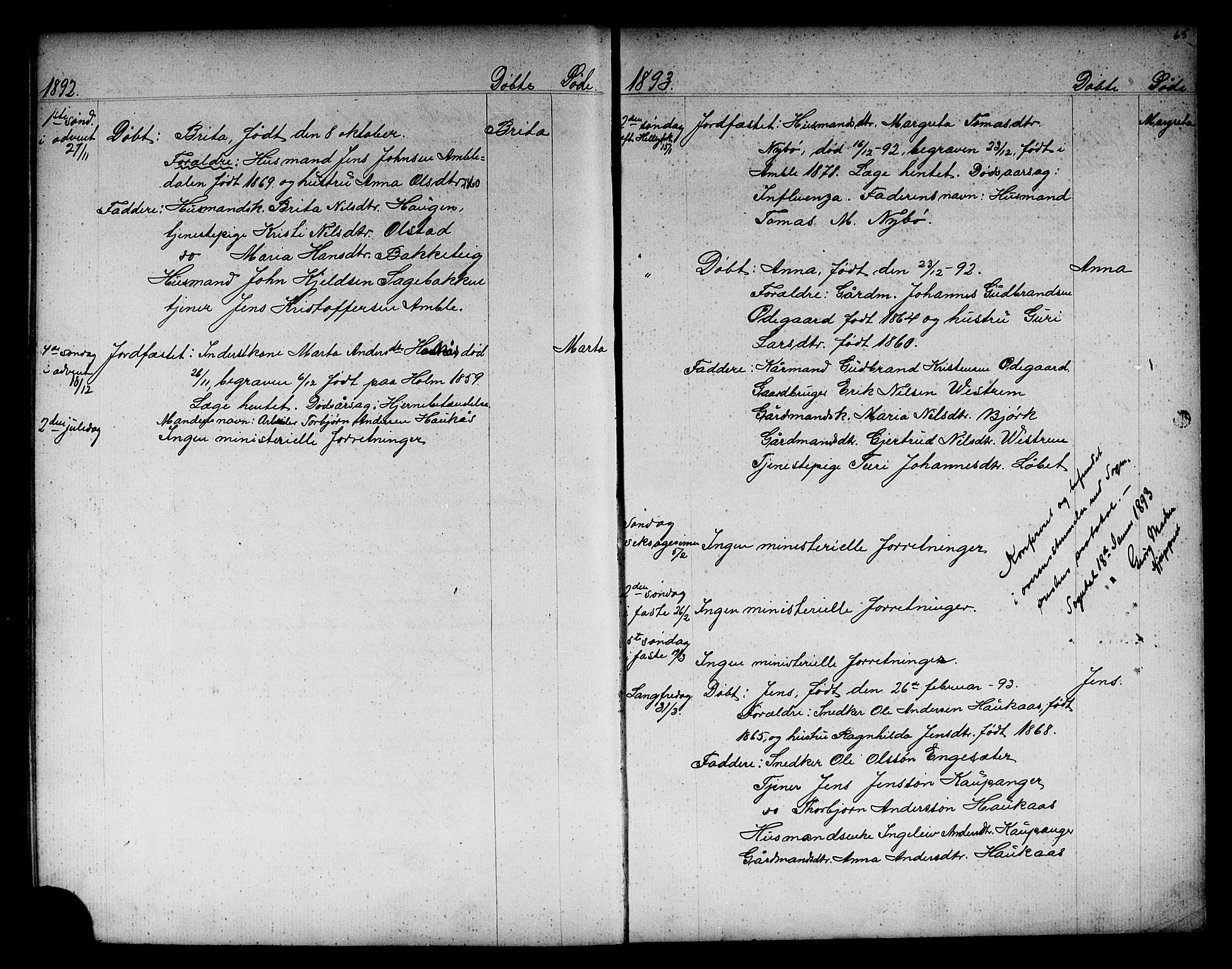 Sogndal sokneprestembete, SAB/A-81301/H/Hab/Habb/L0001: Parish register (copy) no. B 1, 1867-1907, p. 65