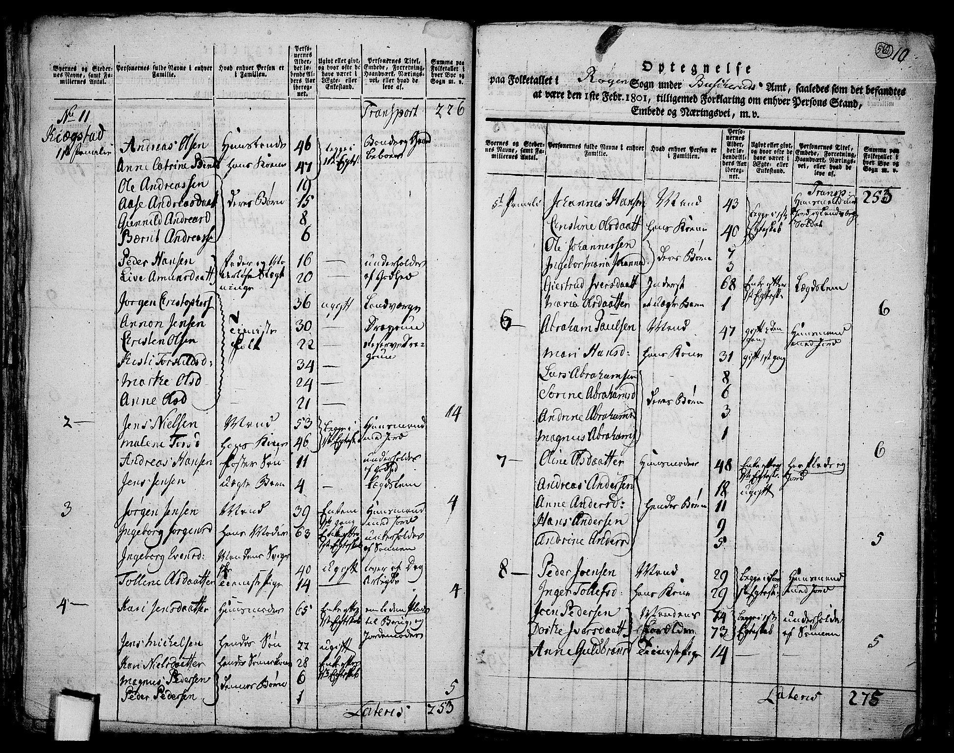 RA, 1801 census for 0627P Røyken, 1801, p. 561b-562a