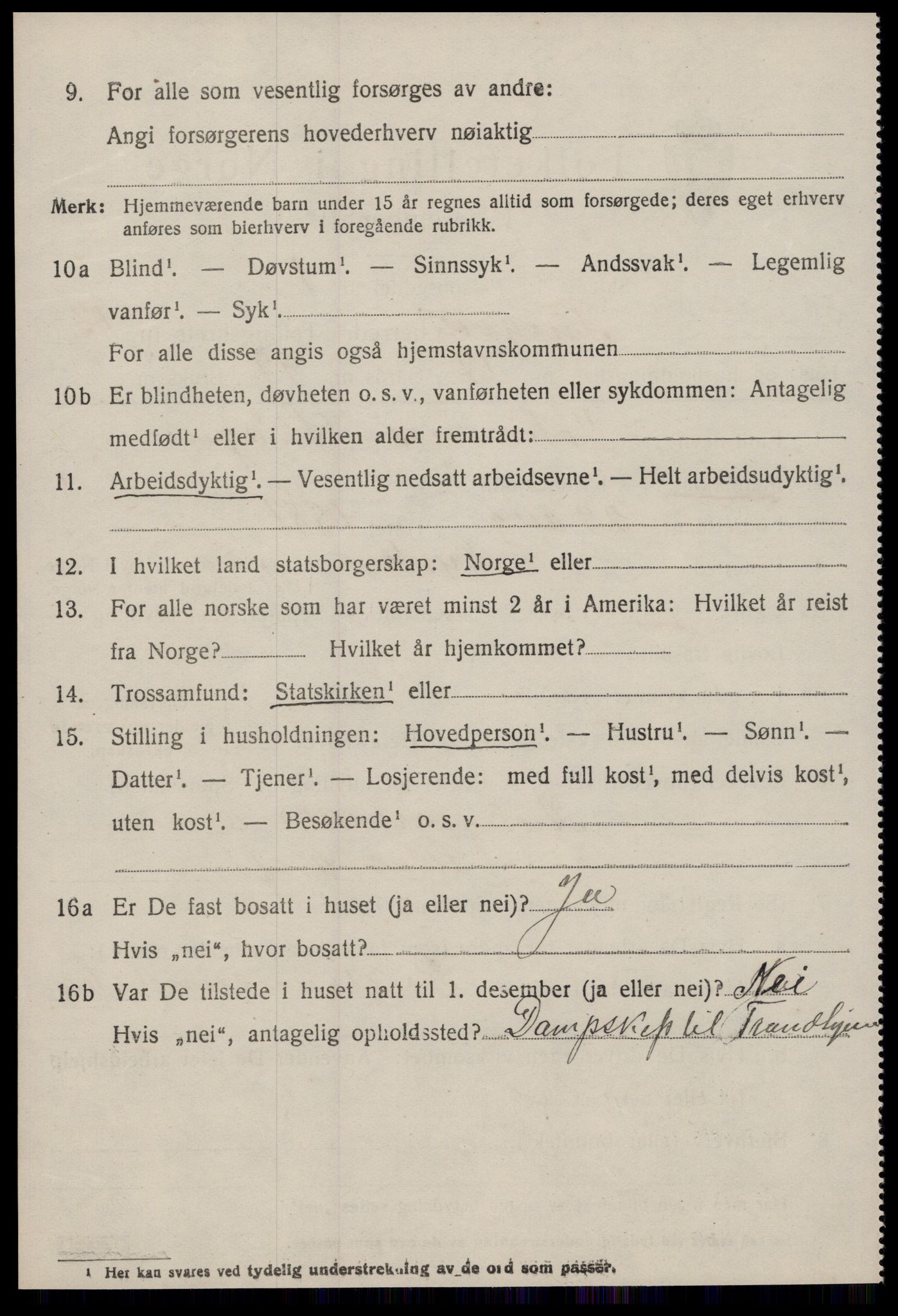 SAT, 1920 census for Tingvoll, 1920, p. 6971