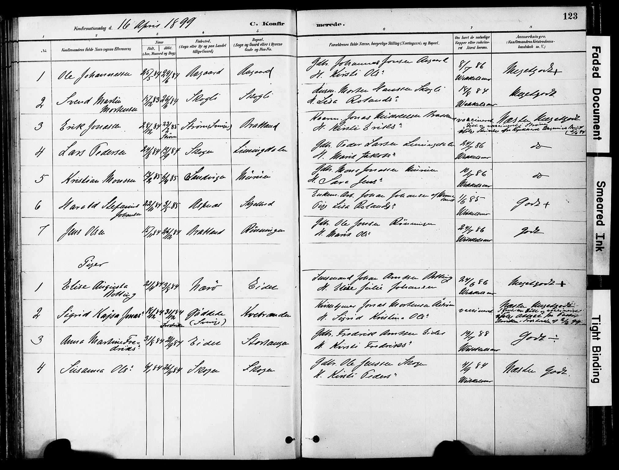 Ministerialprotokoller, klokkerbøker og fødselsregistre - Nord-Trøndelag, SAT/A-1458/755/L0494: Parish register (official) no. 755A03, 1882-1902, p. 123
