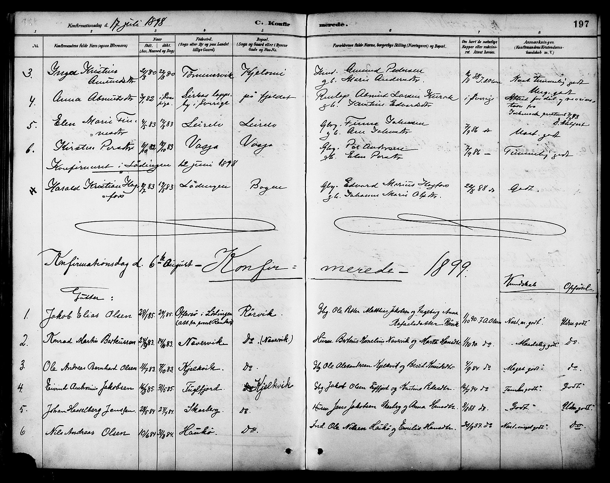 Ministerialprotokoller, klokkerbøker og fødselsregistre - Nordland, AV/SAT-A-1459/861/L0869: Parish register (official) no. 861A04, 1889-1903, p. 197