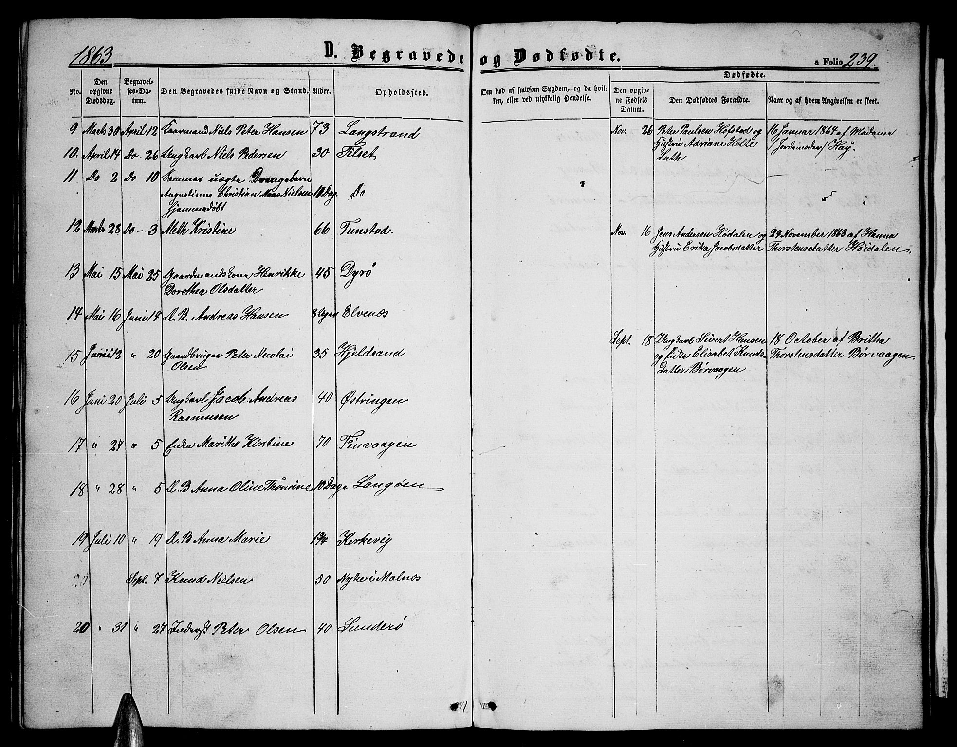 Ministerialprotokoller, klokkerbøker og fødselsregistre - Nordland, SAT/A-1459/893/L1347: Parish register (copy) no. 893C02, 1858-1866, p. 239