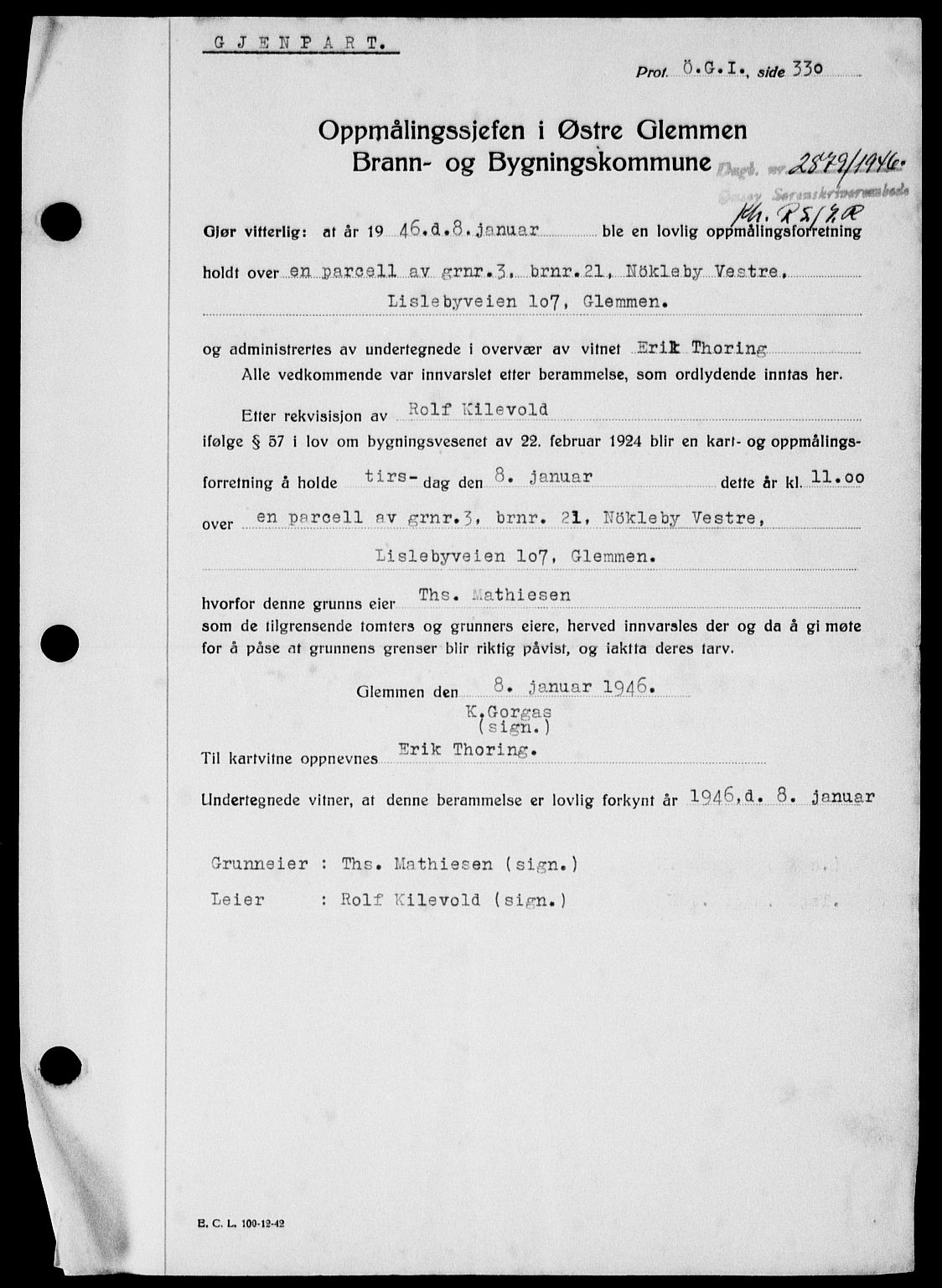 Onsøy sorenskriveri, SAO/A-10474/G/Ga/Gab/L0018: Mortgage book no. II A-18, 1946-1947, Diary no: : 2879/1946