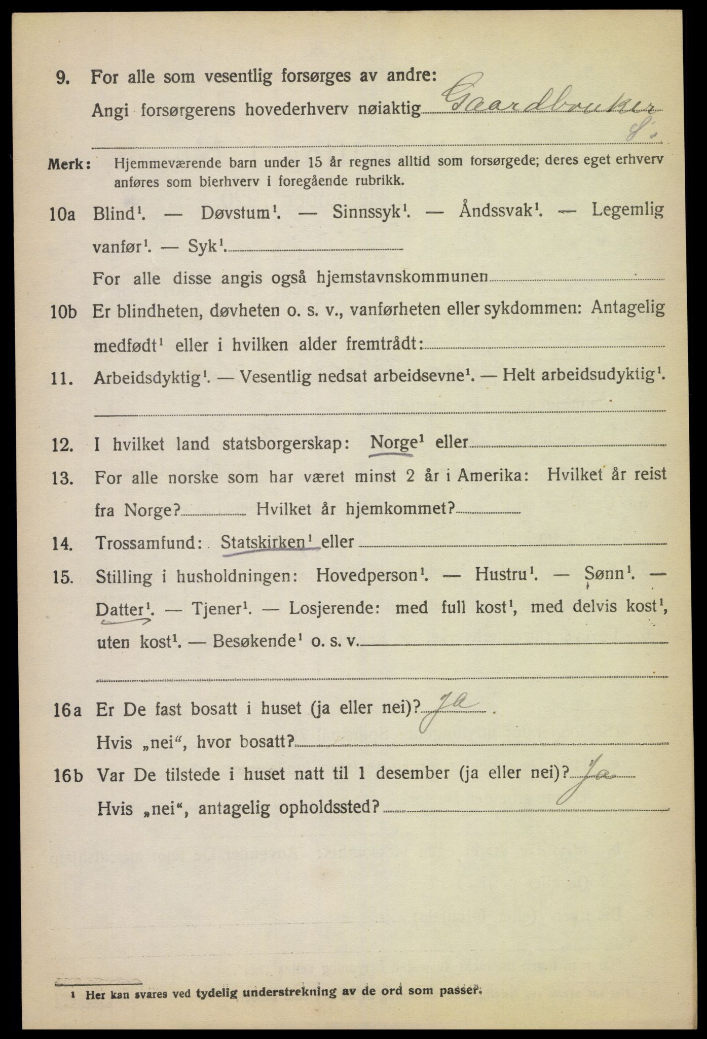 SAK, 1920 census for Randesund, 1920, p. 1075