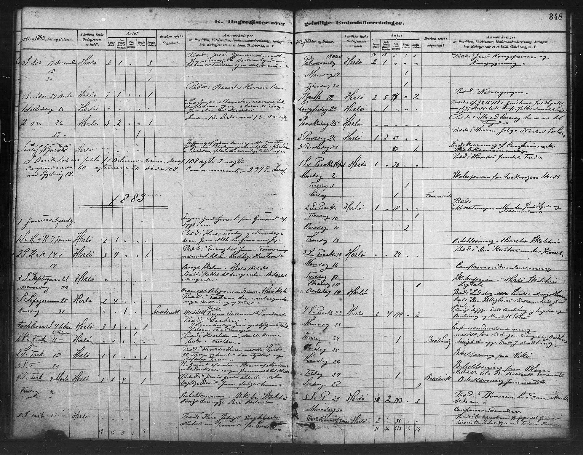 Herdla Sokneprestembete, SAB/A-75701/H/Haa: Parish register (official) no. A 3, 1878-1890, p. 348