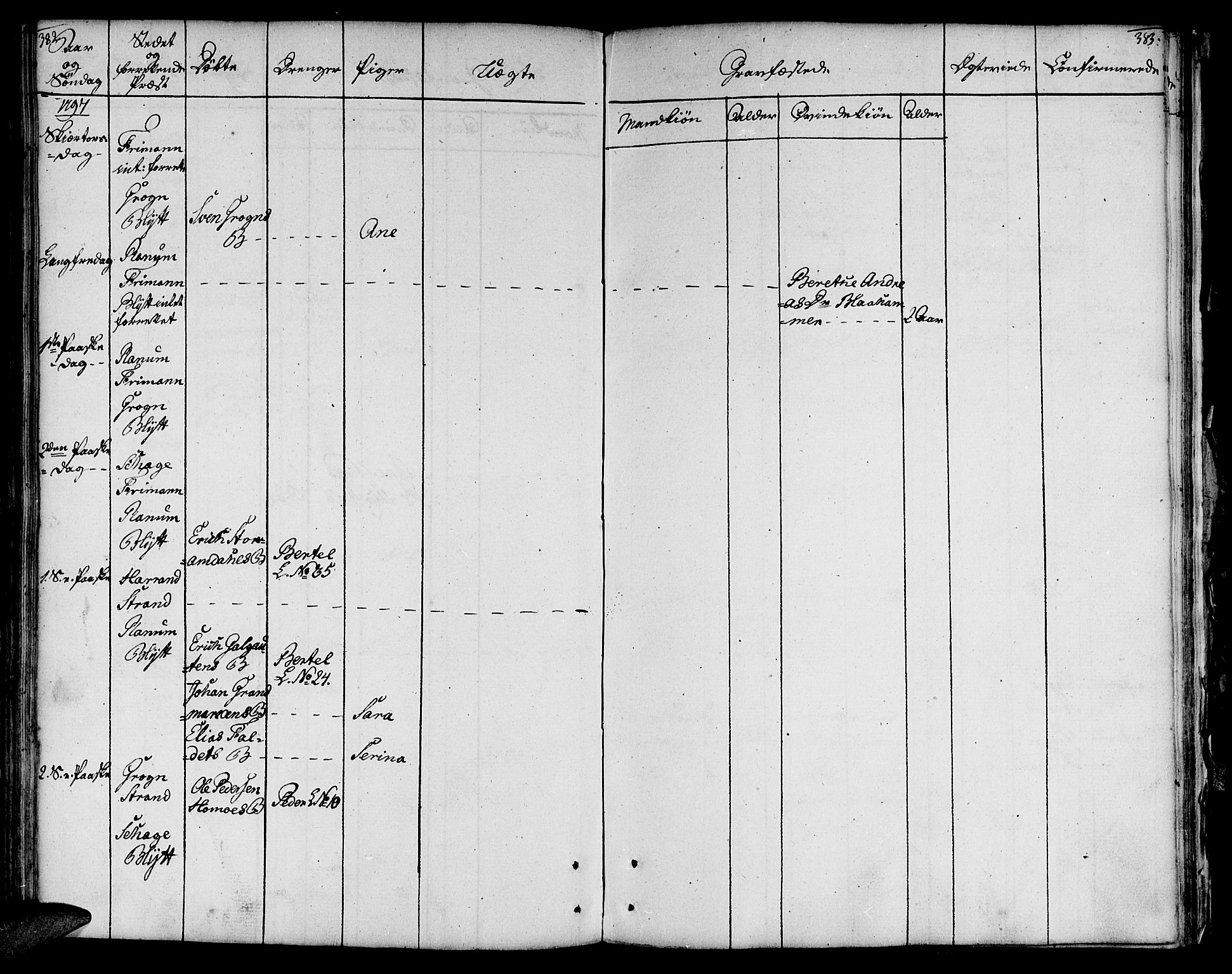 Ministerialprotokoller, klokkerbøker og fødselsregistre - Nord-Trøndelag, AV/SAT-A-1458/764/L0544: Parish register (official) no. 764A04, 1780-1798, p. 382-383