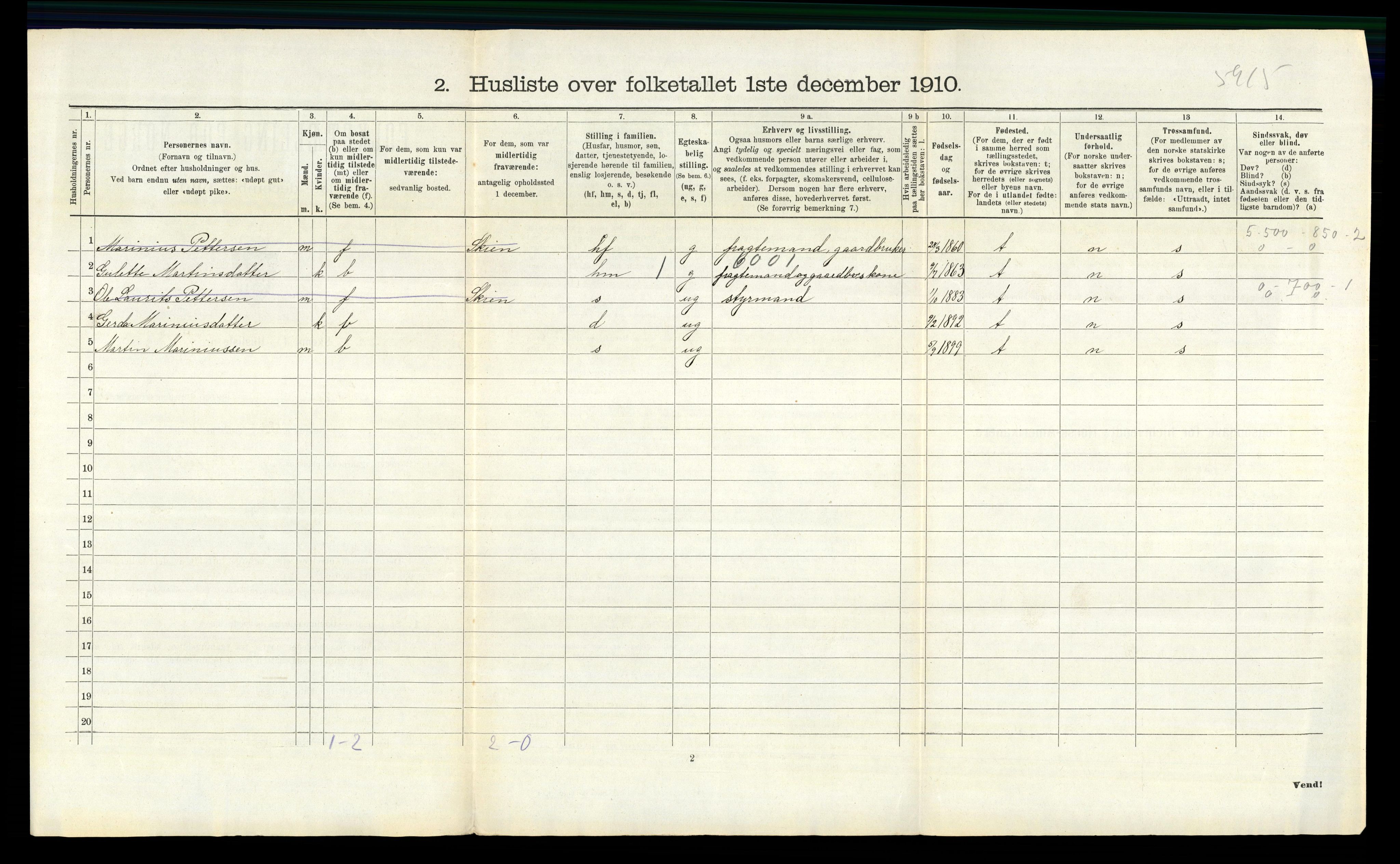 RA, 1910 census for Hvaler, 1910, p. 265