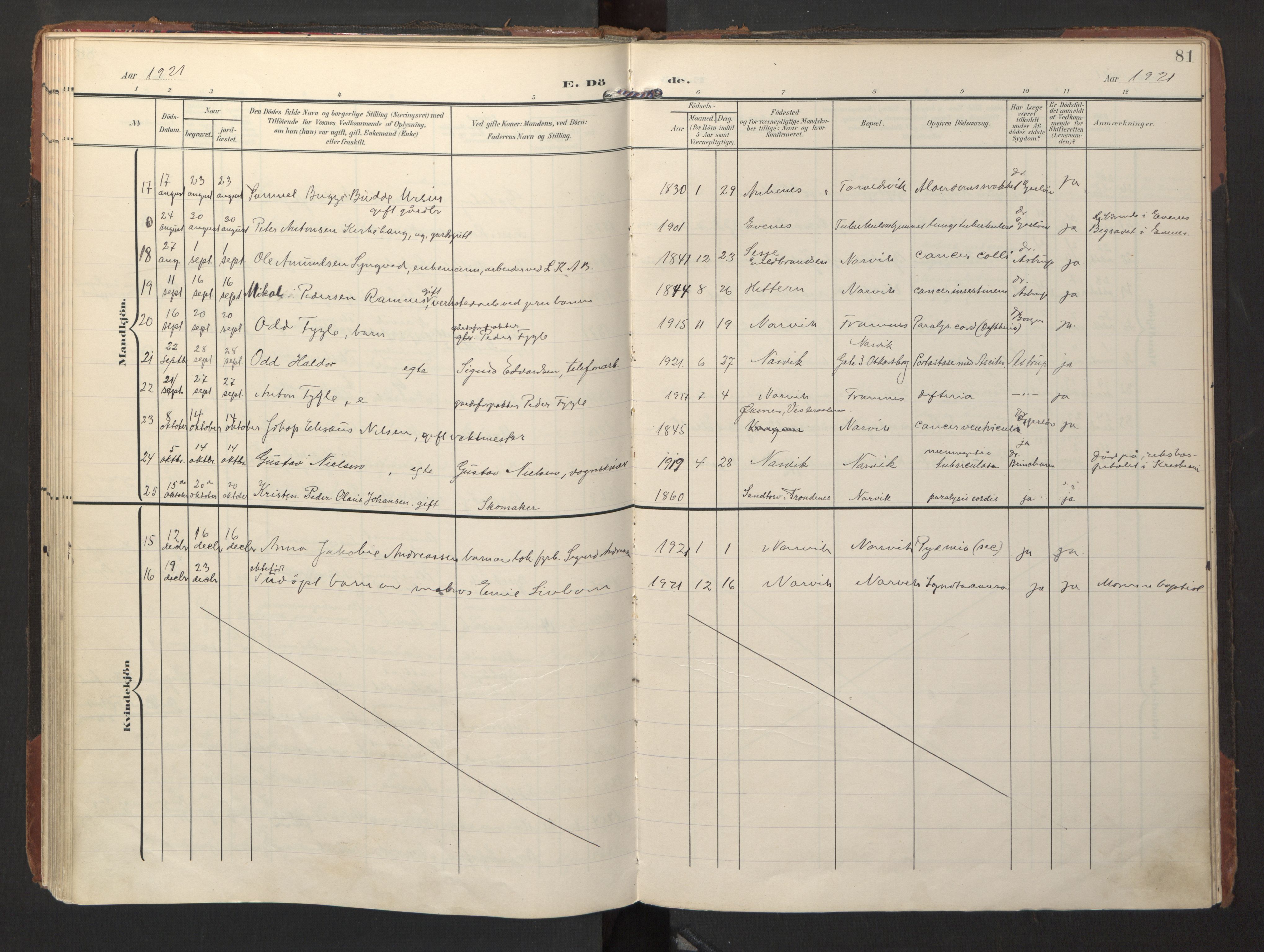 Ministerialprotokoller, klokkerbøker og fødselsregistre - Nordland, SAT/A-1459/871/L1000: Parish register (official) no. 871A16, 1902-1925, p. 81
