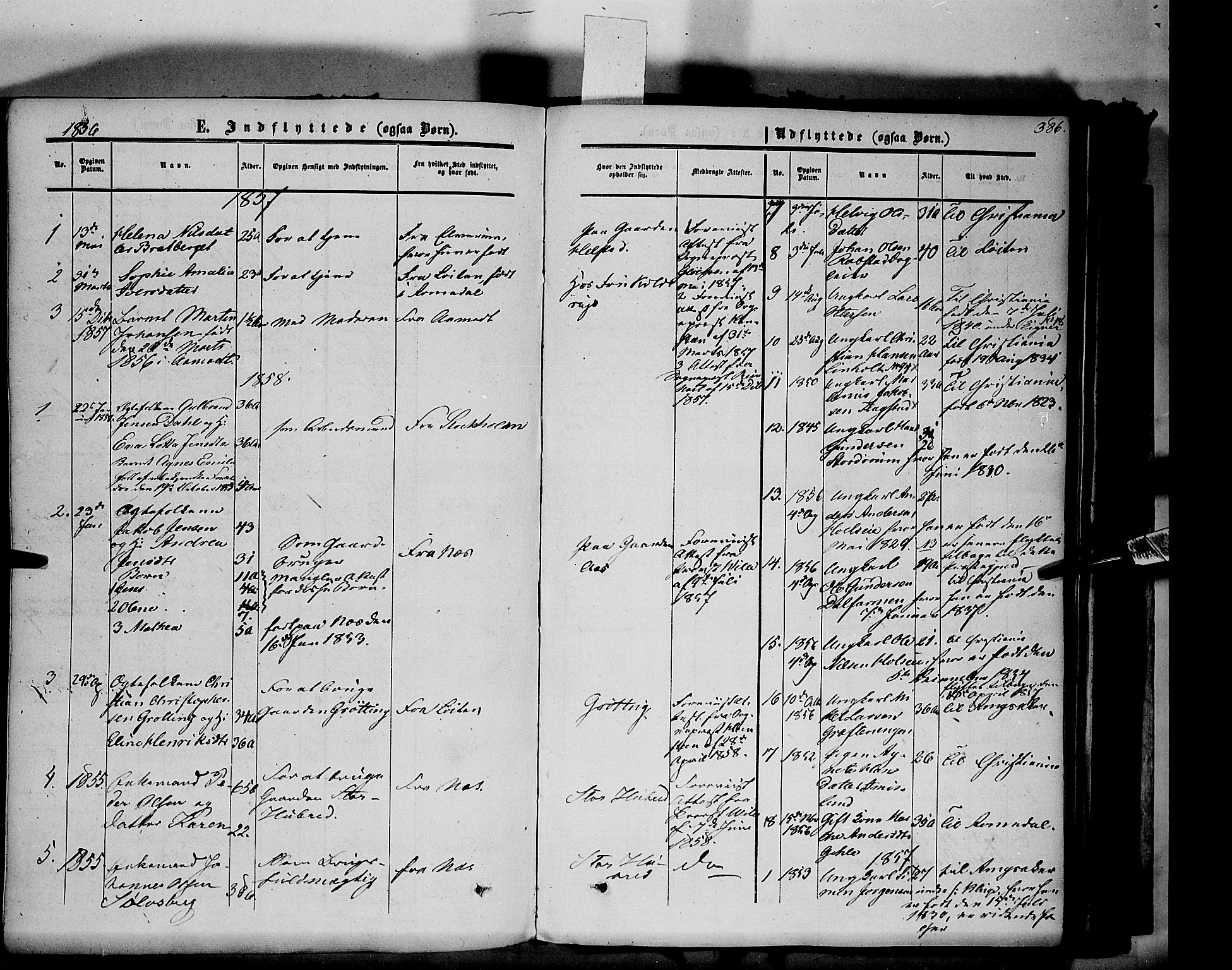 Vang prestekontor, Hedmark, SAH/PREST-008/H/Ha/Haa/L0012: Parish register (official) no. 12, 1855-1870, p. 386