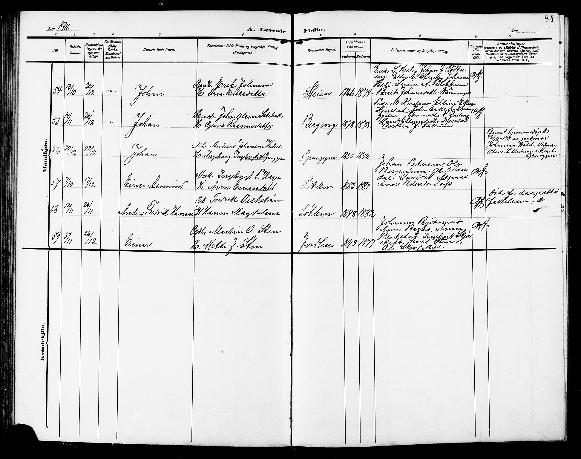Ministerialprotokoller, klokkerbøker og fødselsregistre - Sør-Trøndelag, SAT/A-1456/672/L0864: Parish register (copy) no. 672C03, 1902-1914, p. 84