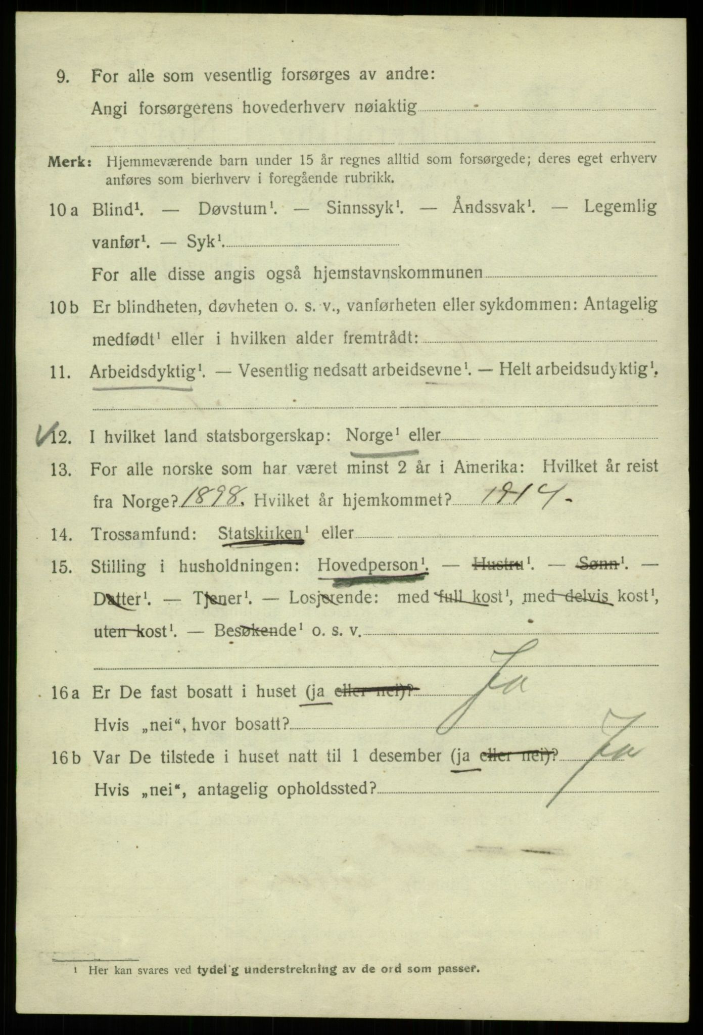 SAB, 1920 census for Bergen, 1920, p. 65345