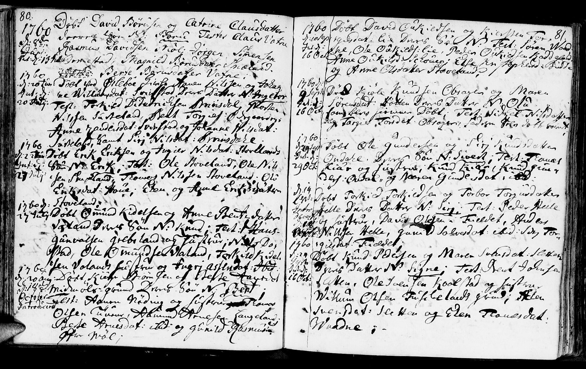 Holum sokneprestkontor, AV/SAK-1111-0022/F/Fa/Faa/L0002: Parish register (official) no. A 2, 1756-1780, p. 80-81