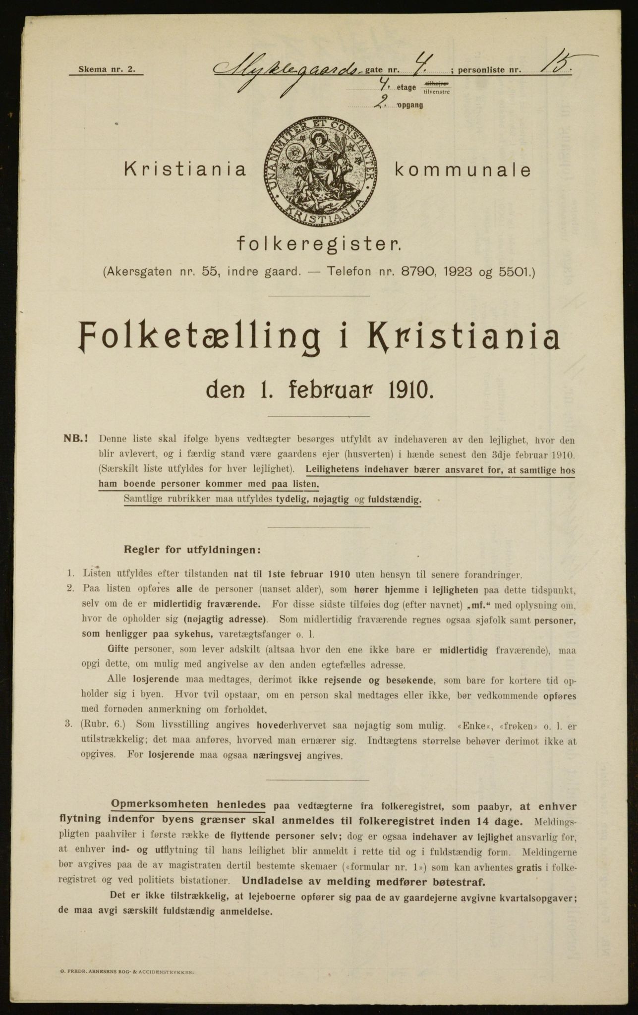 OBA, Municipal Census 1910 for Kristiania, 1910, p. 65956