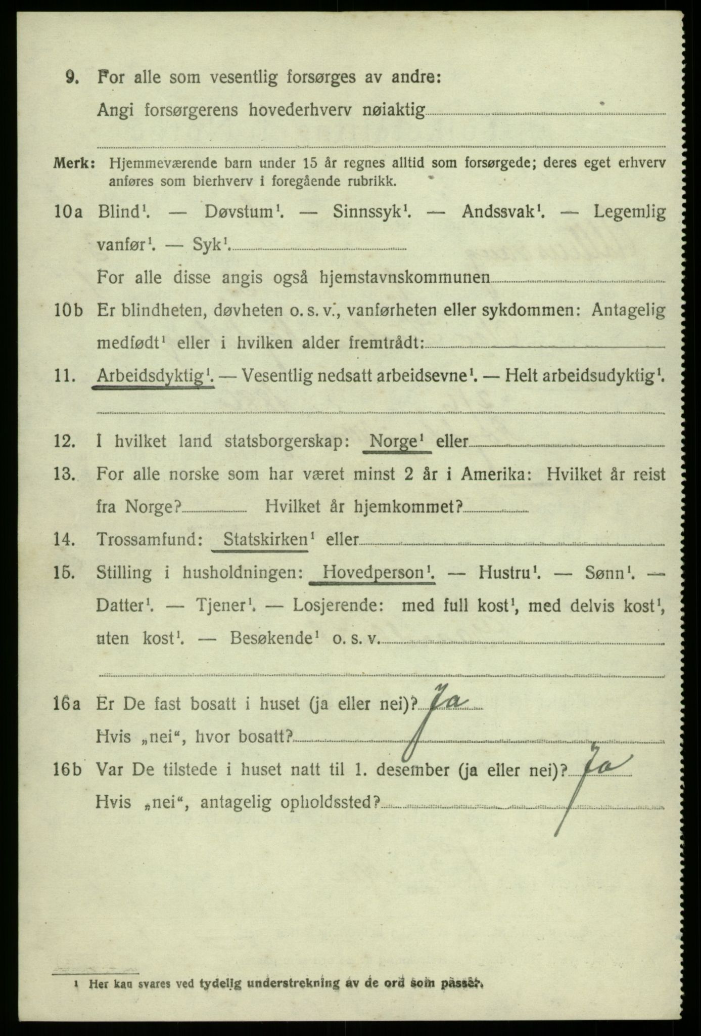 SAB, 1920 census for Ullensvang, 1920, p. 1719