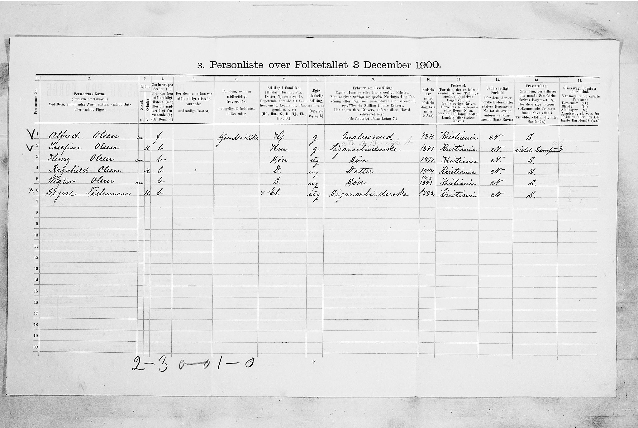 RA, 1900 census for Tønsberg, 1900, p. 4831