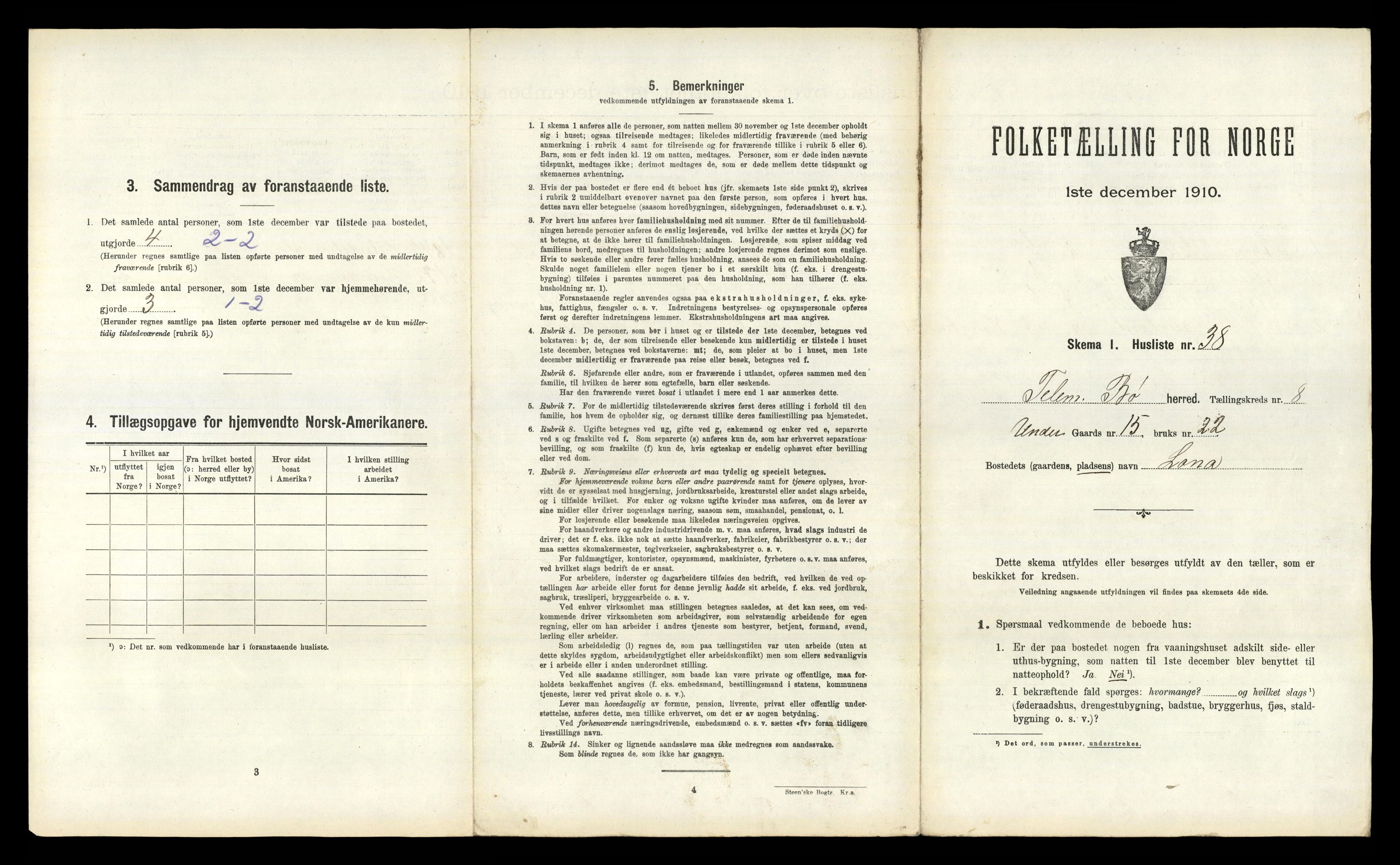 RA, 1910 census for Bø, 1910, p. 1021