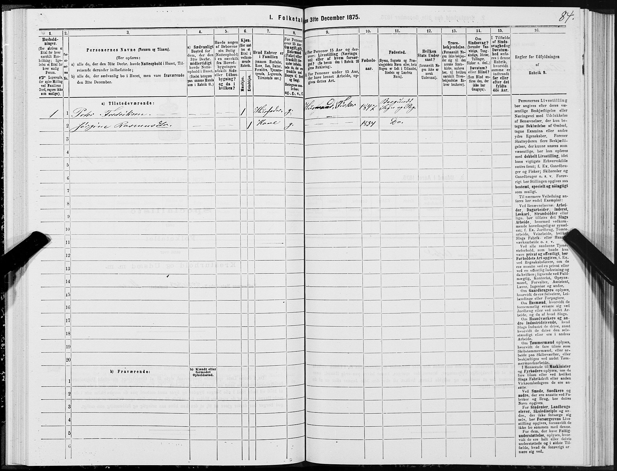 SAT, 1875 census for 1531P Borgund, 1875, p. 5084