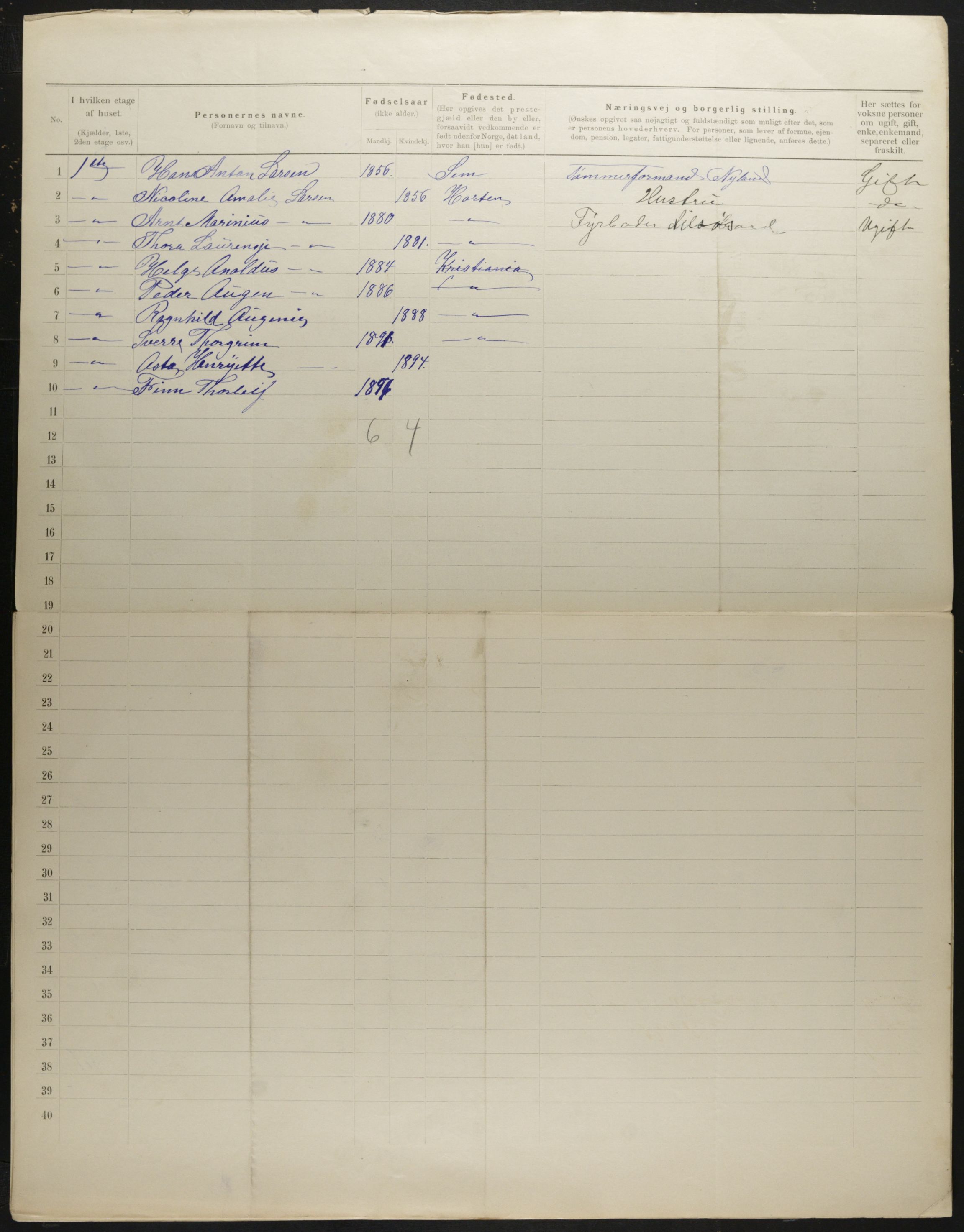 OBA, Municipal Census 1901 for Kristiania, 1901, p. 834