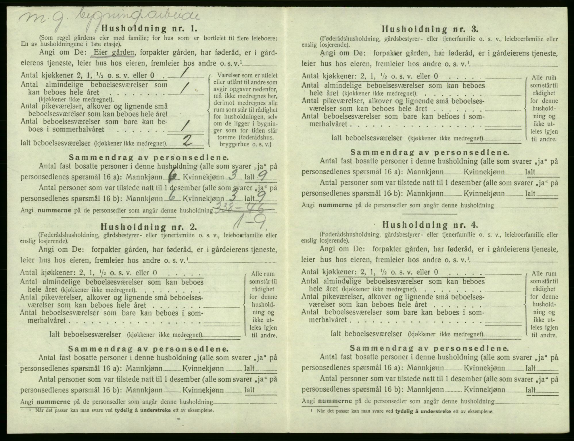 SAB, 1920 census for Fjell, 1920, p. 281