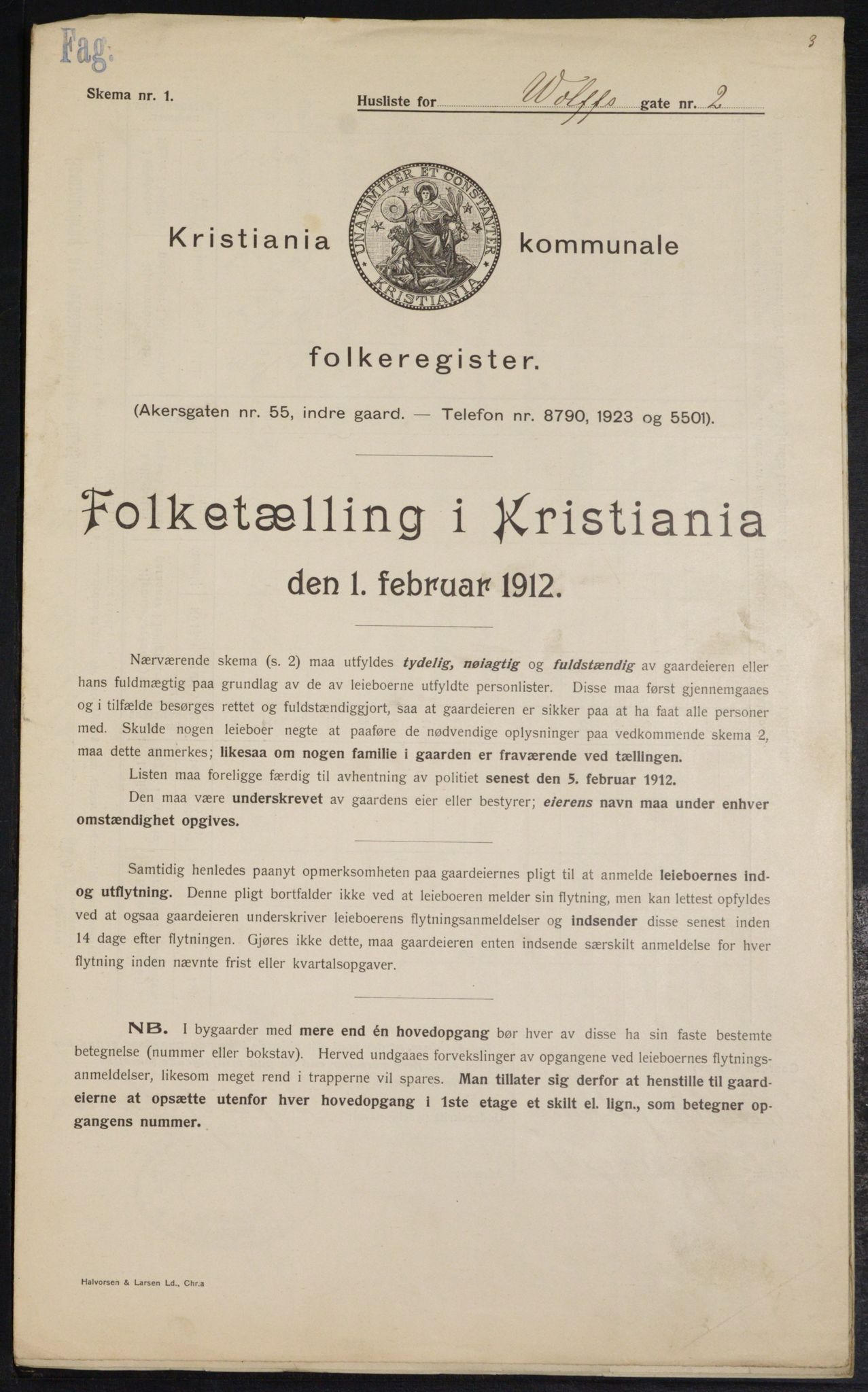 OBA, Municipal Census 1912 for Kristiania, 1912, p. 128466