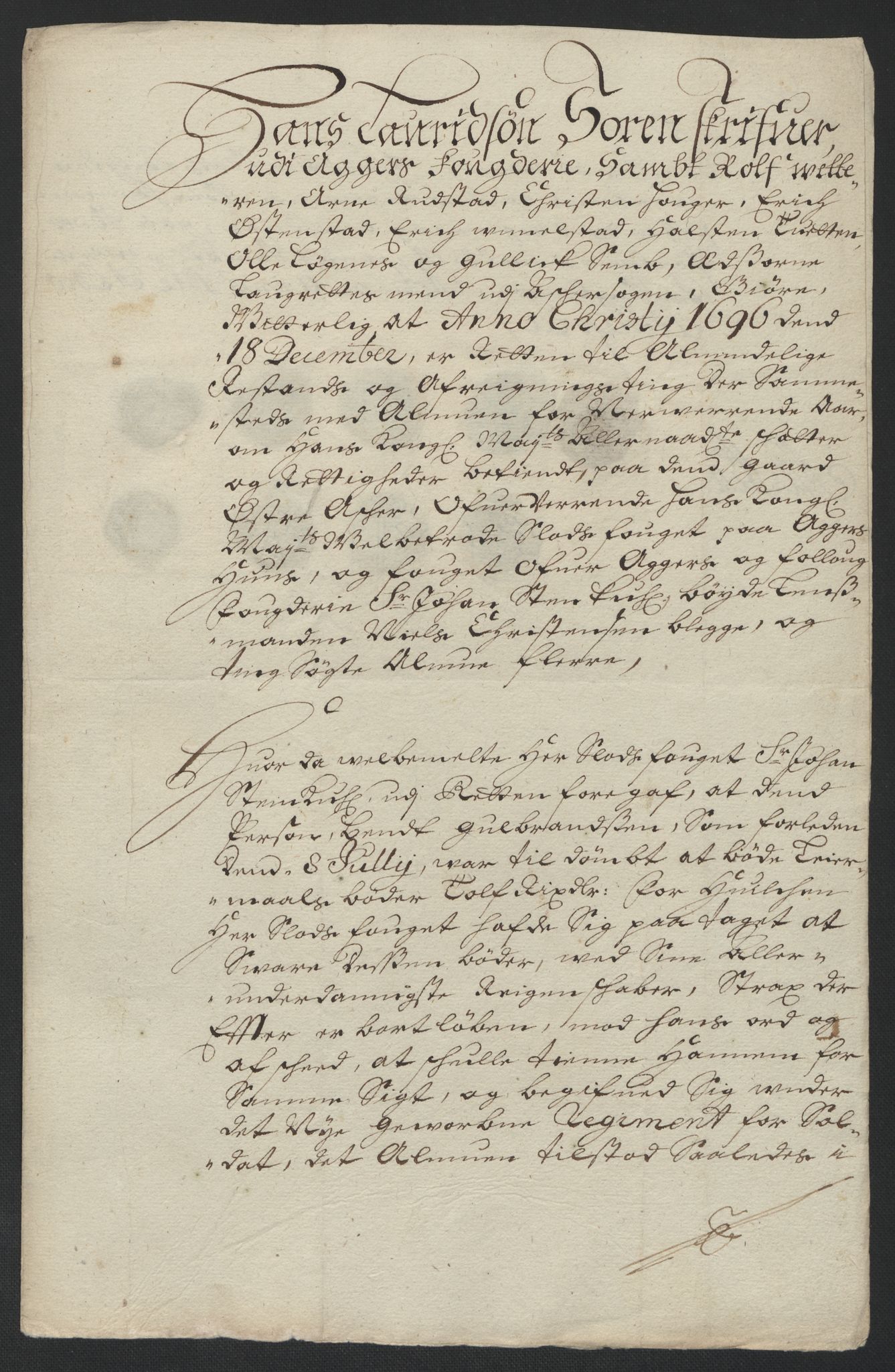 Rentekammeret inntil 1814, Reviderte regnskaper, Fogderegnskap, AV/RA-EA-4092/R10/L0440: Fogderegnskap Aker og Follo, 1696-1697, p. 130