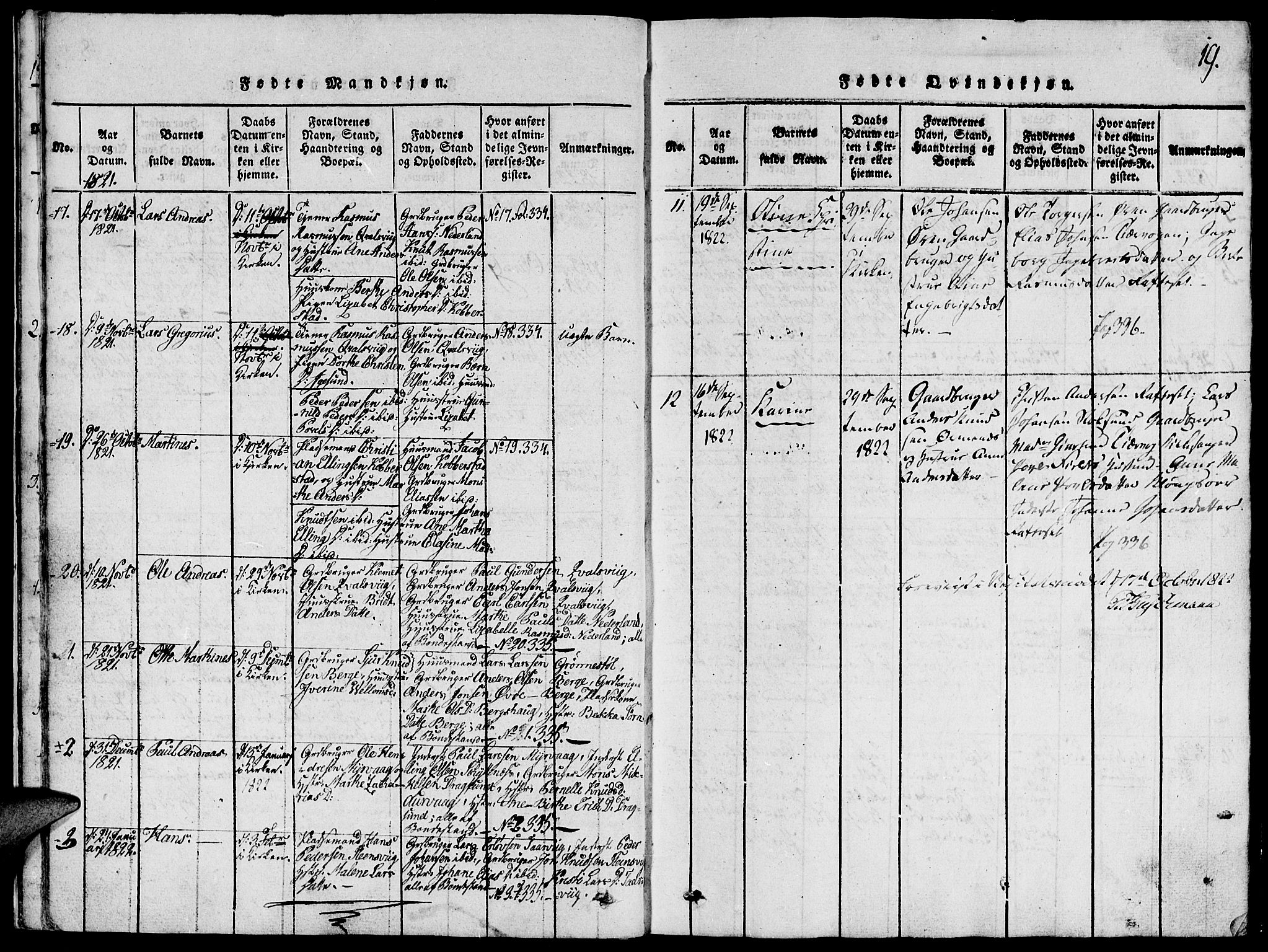 Ministerialprotokoller, klokkerbøker og fødselsregistre - Møre og Romsdal, AV/SAT-A-1454/507/L0069: Parish register (official) no. 507A04, 1816-1841, p. 19