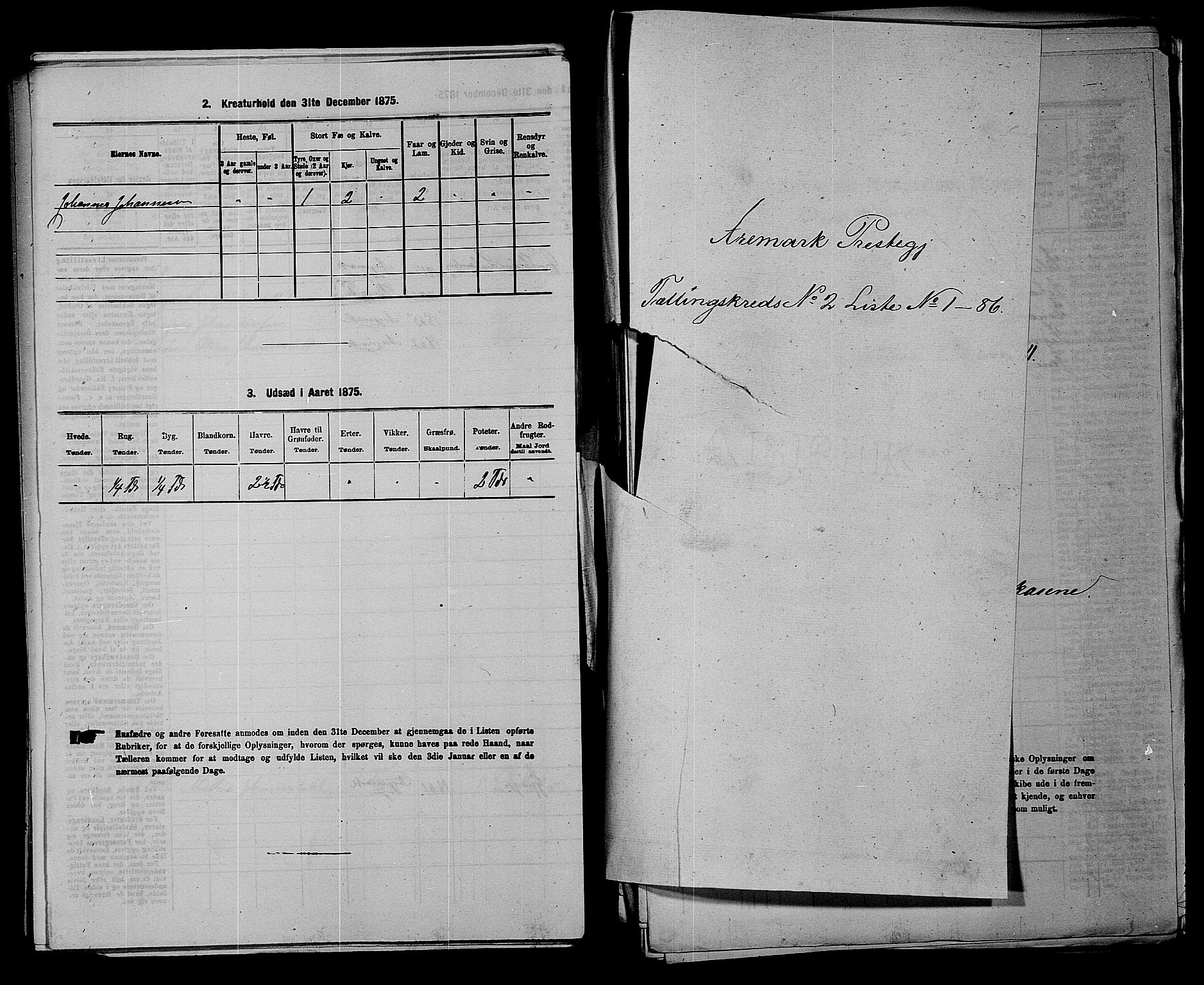 RA, 1875 census for 0118P Aremark, 1875, p. 205