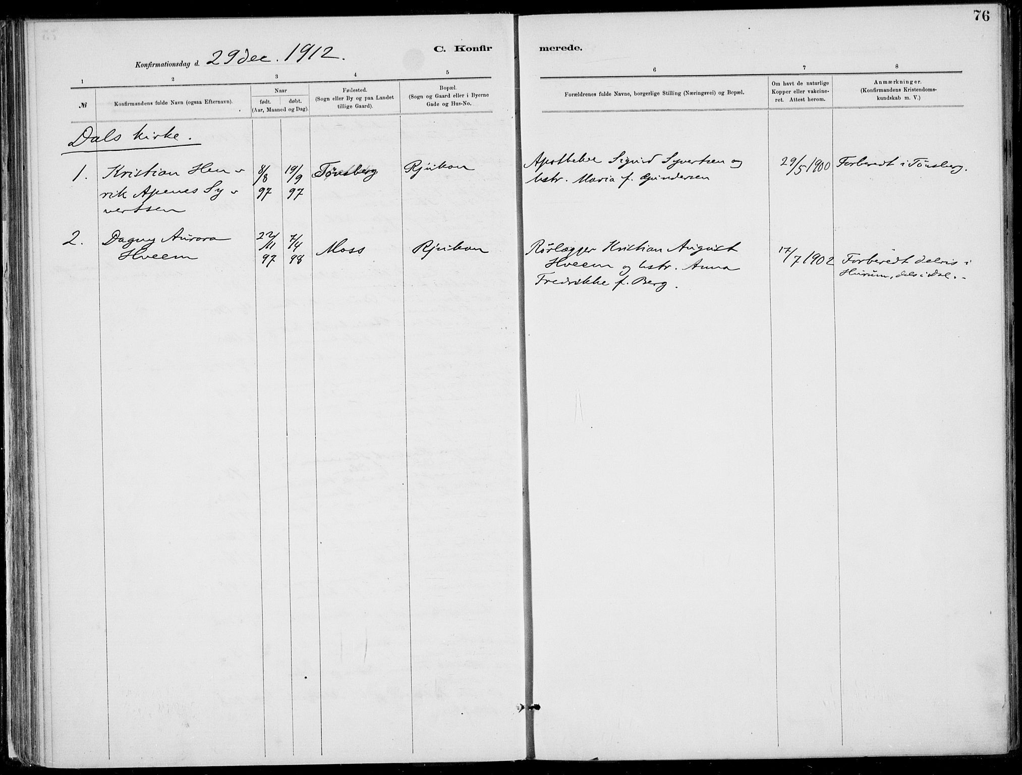 Rjukan kirkebøker, SAKO/A-294/F/Fa/L0001: Parish register (official) no. 1, 1878-1912, p. 76