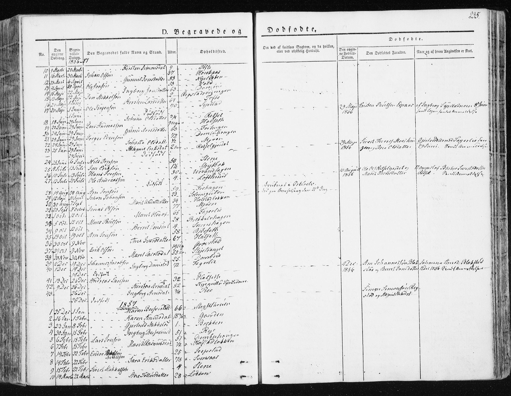 Ministerialprotokoller, klokkerbøker og fødselsregistre - Sør-Trøndelag, AV/SAT-A-1456/672/L0855: Parish register (official) no. 672A07, 1829-1860, p. 235