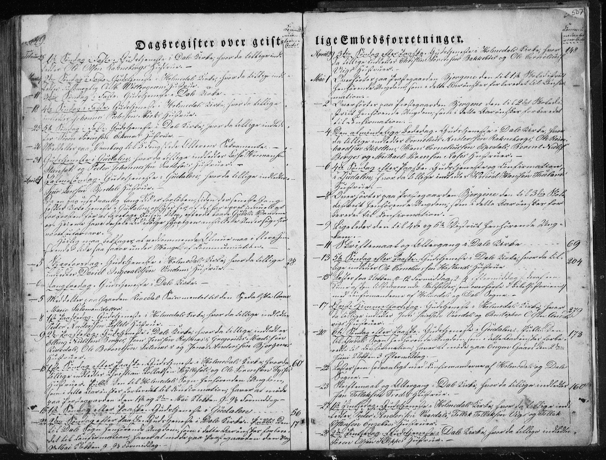 Fjaler sokneprestembete, SAB/A-79801/H/Haa/Haaa/L0006: Parish register (official) no. A 6, 1835-1884, p. 507