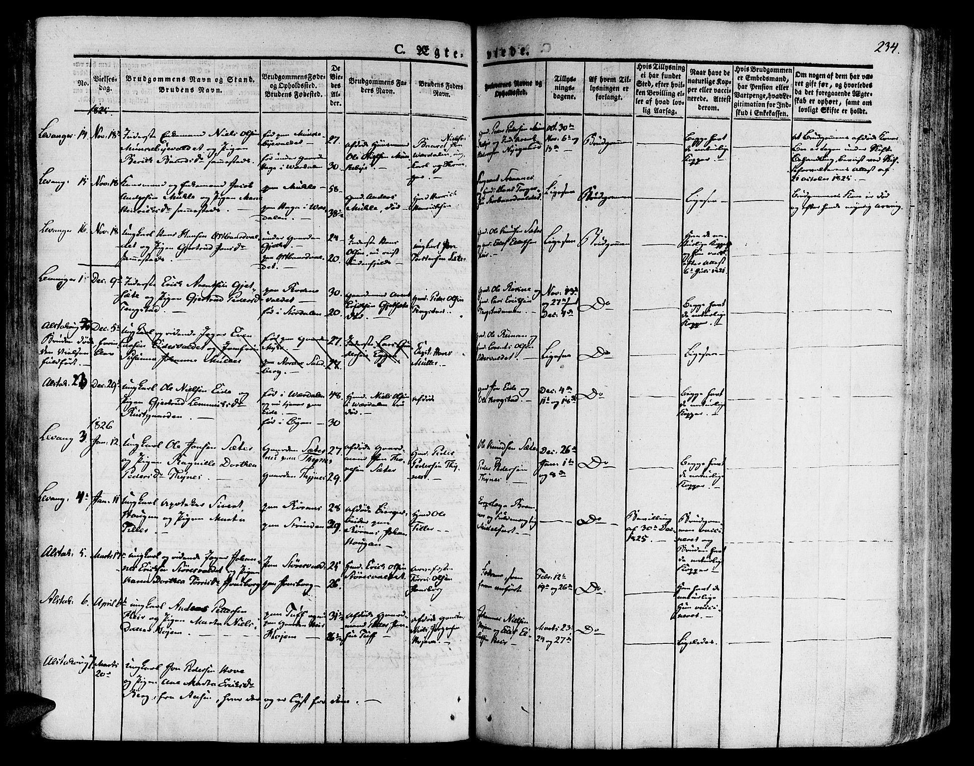Ministerialprotokoller, klokkerbøker og fødselsregistre - Nord-Trøndelag, SAT/A-1458/717/L0152: Parish register (official) no. 717A05 /1, 1825-1836, p. 234