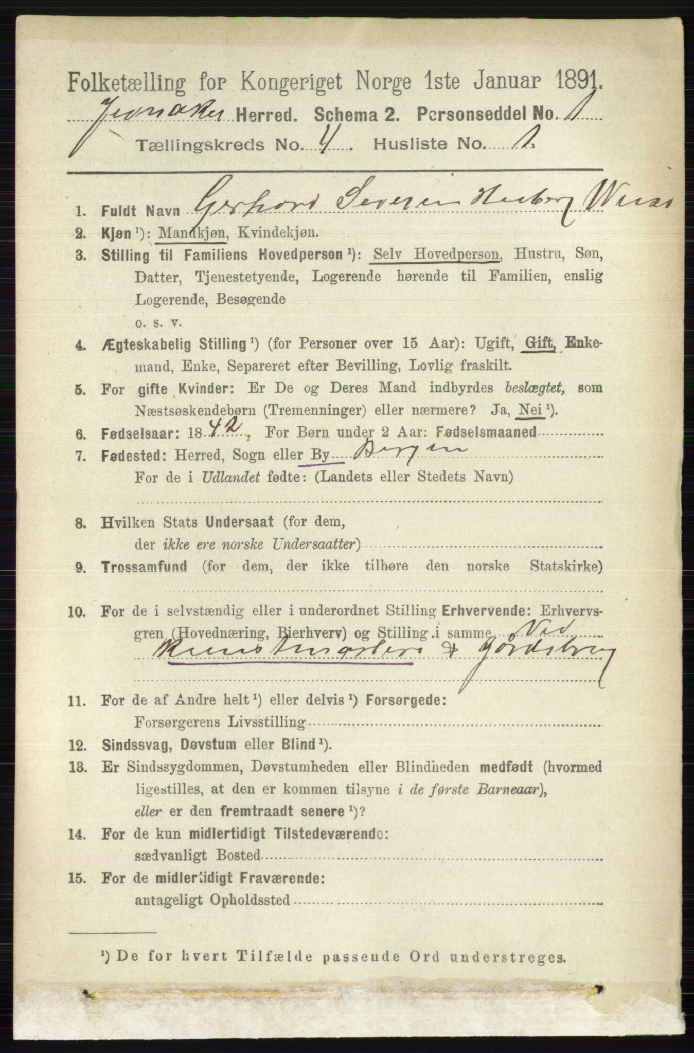 RA, 1891 census for 0532 Jevnaker, 1891, p. 1740