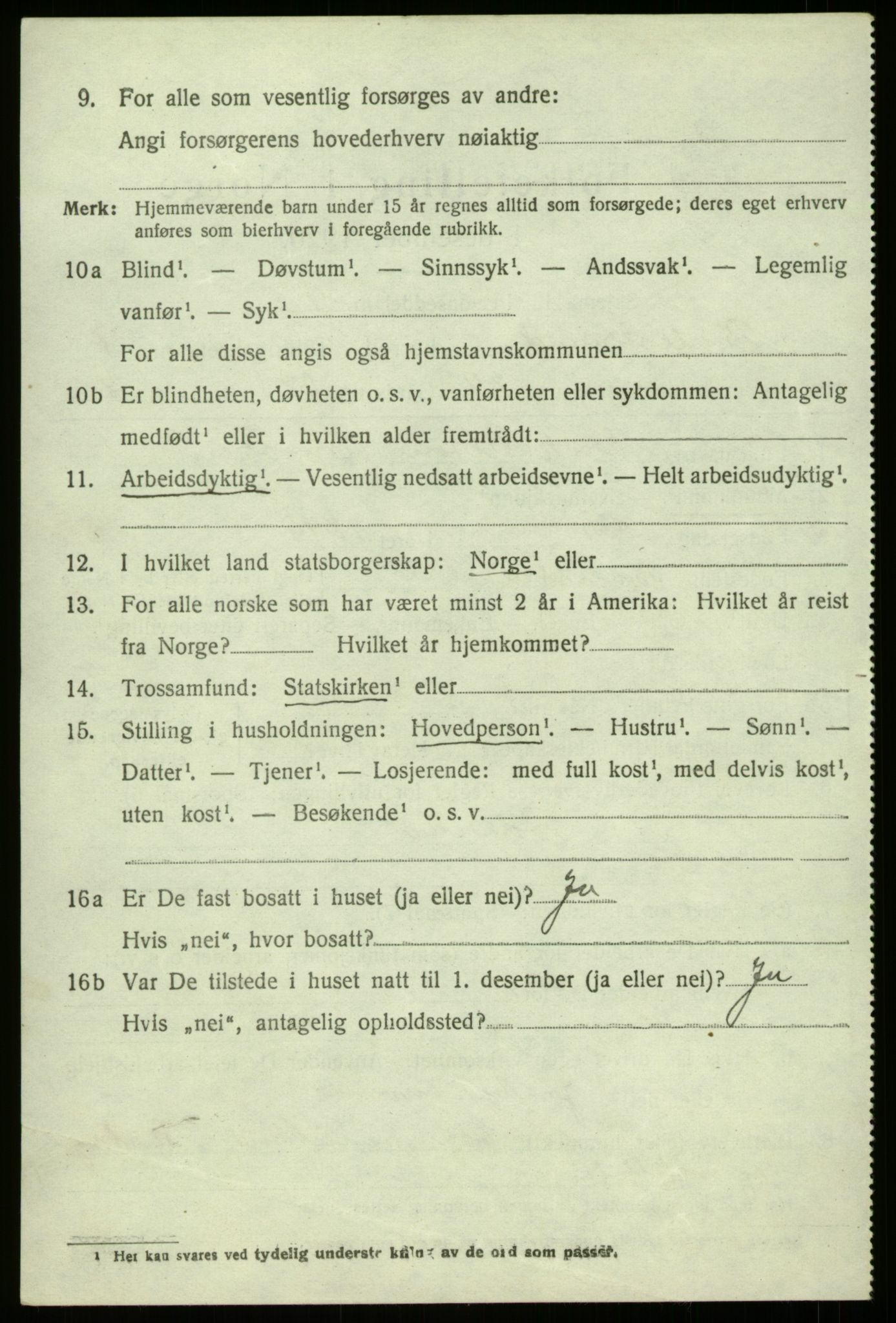 SAB, 1920 census for Balestrand, 1920, p. 3359