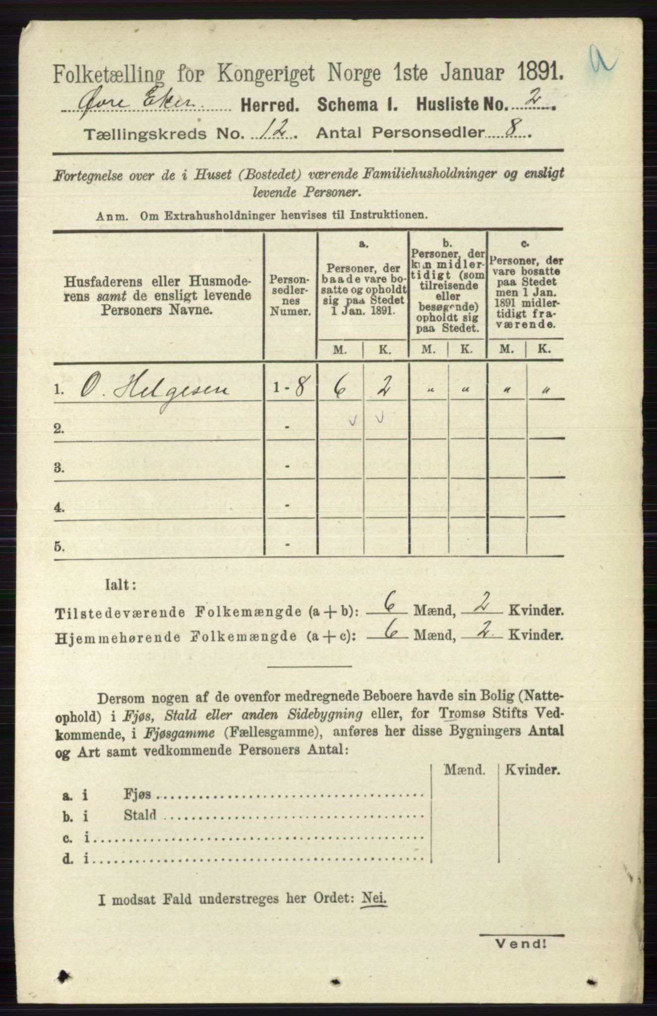 RA, 1891 census for 0624 Øvre Eiker, 1891, p. 5196