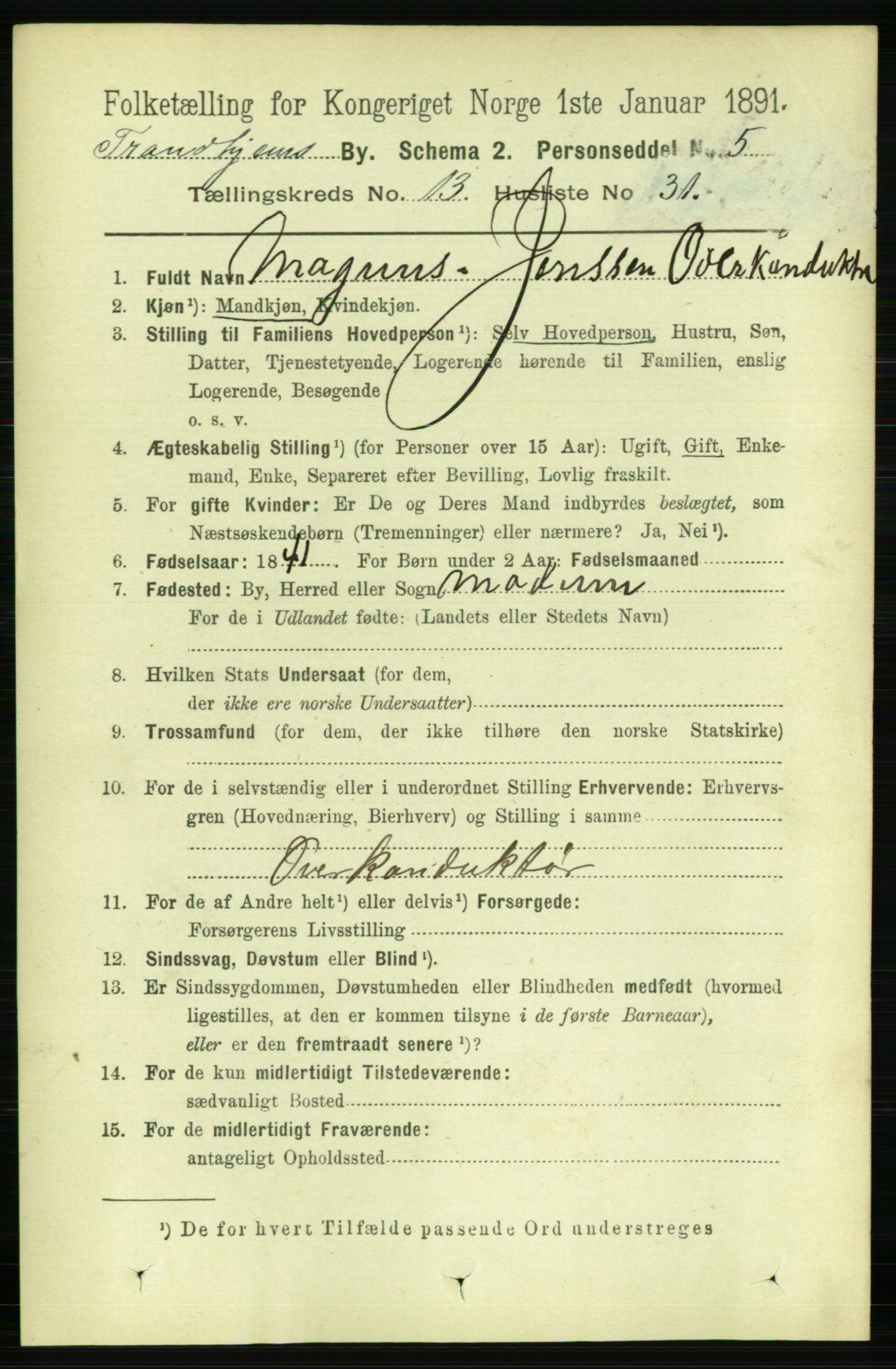 RA, 1891 census for 1601 Trondheim, 1891, p. 10573