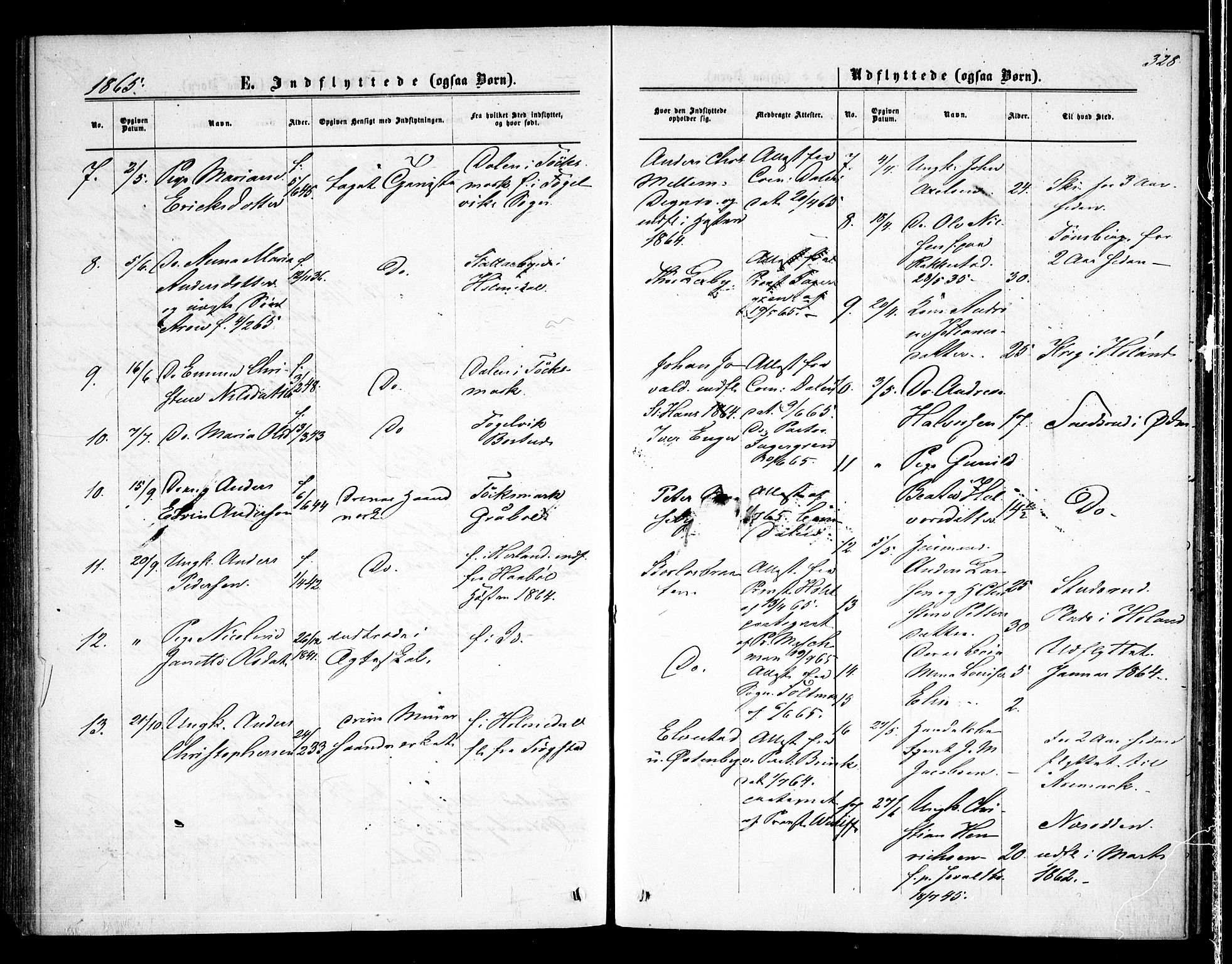 Rødenes prestekontor Kirkebøker, SAO/A-2005/F/Fa/L0007: Parish register (official) no. I 7, 1860-1869, p. 328