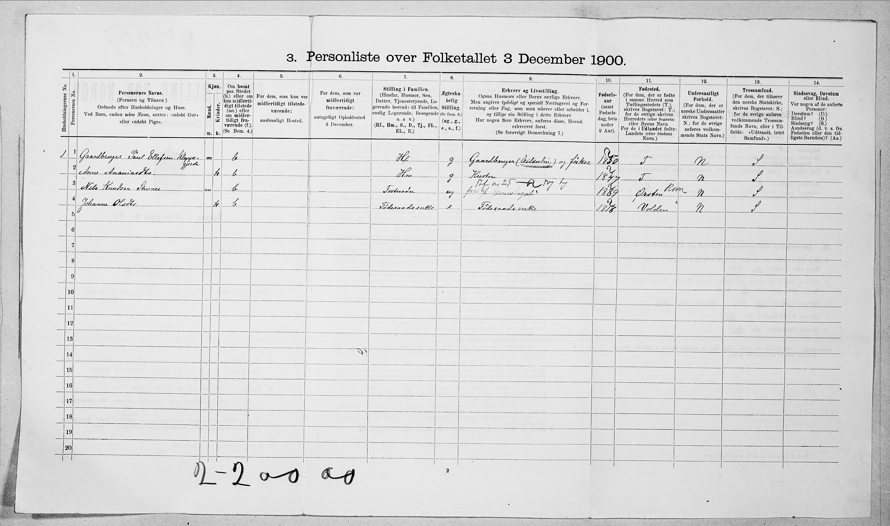 SAT, 1900 census for Herøy, 1900, p. 1106