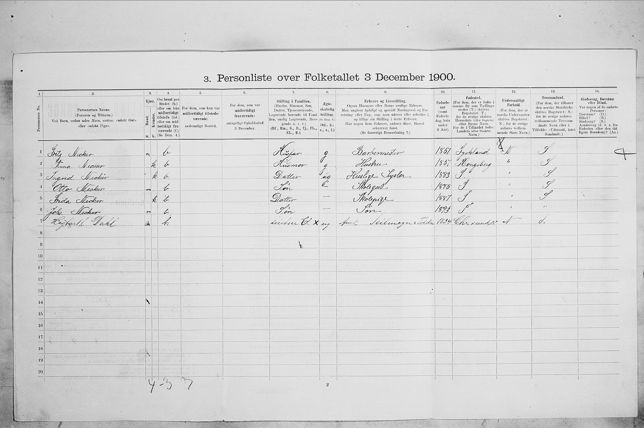 SAO, 1900 census for Kristiania, 1900, p. 69173