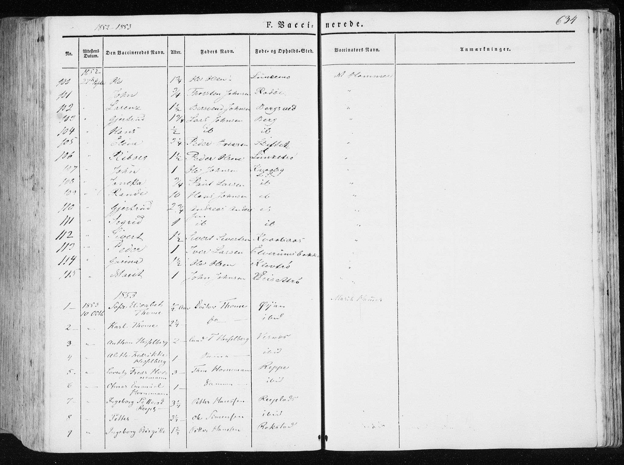 Ministerialprotokoller, klokkerbøker og fødselsregistre - Nord-Trøndelag, SAT/A-1458/709/L0074: Parish register (official) no. 709A14, 1845-1858, p. 634
