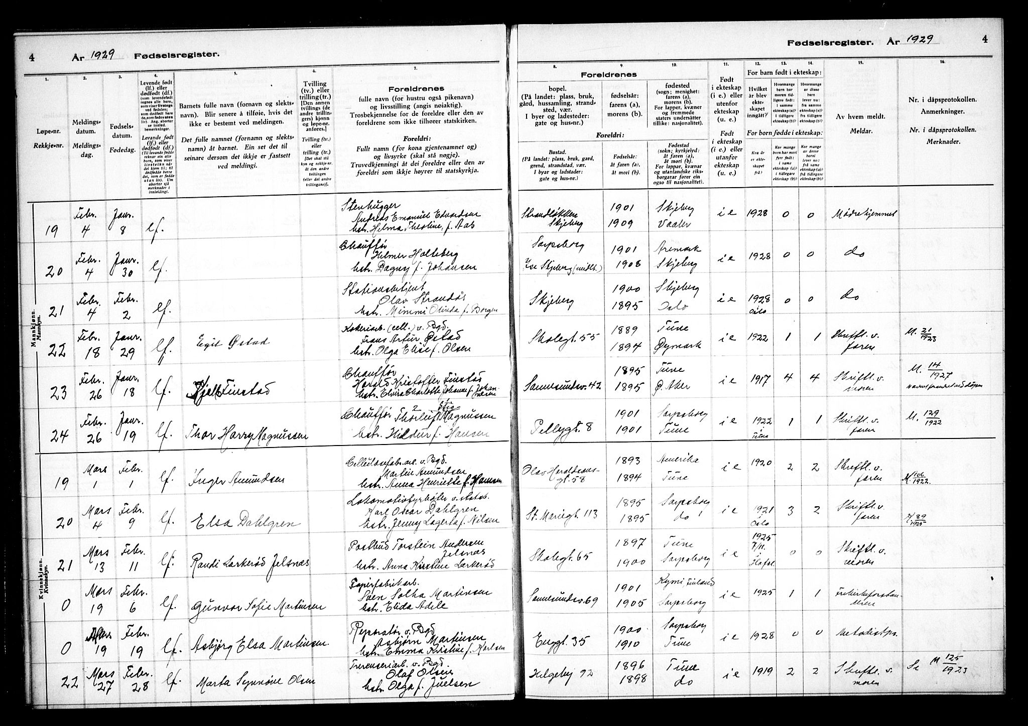 Sarpsborg prestekontor Kirkebøker, AV/SAO-A-2006/J/Ja/L0003: Birth register no. 3, 1929-1935, p. 4