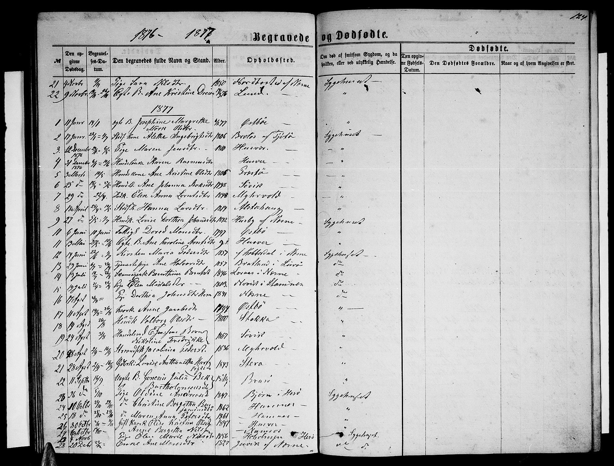 Ministerialprotokoller, klokkerbøker og fødselsregistre - Nordland, SAT/A-1459/830/L0461: Parish register (copy) no. 830C03, 1866-1881, p. 124