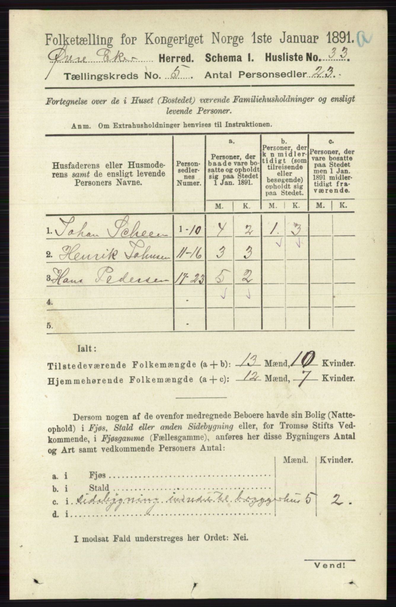 RA, 1891 census for 0624 Øvre Eiker, 1891, p. 1807