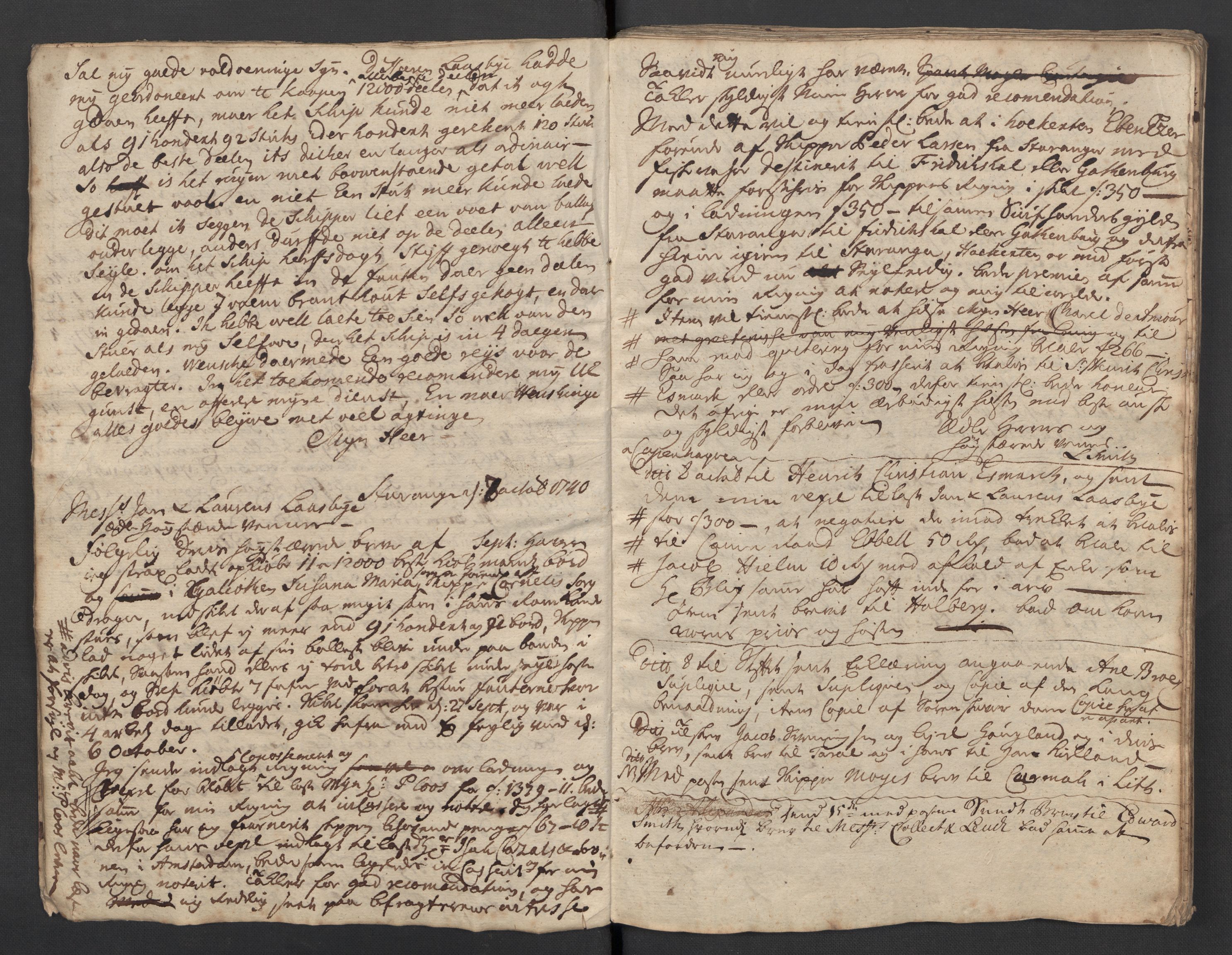 Pa 0119 - Smith, Lauritz Andersen og Lauritz Lauritzen, SAST/A-100231/O/L0001: Kopibøker m.m., 1740-1745, p. 10