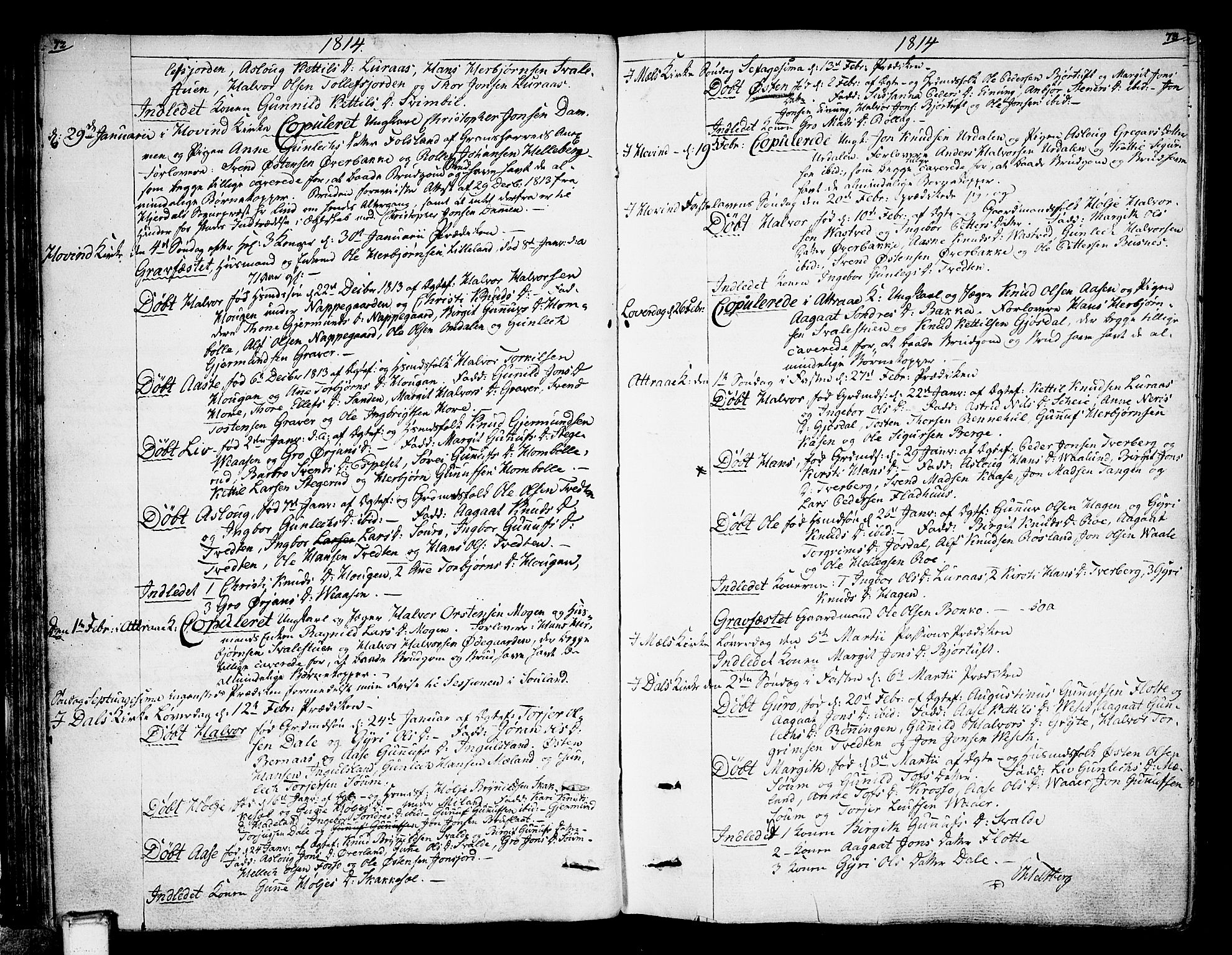 Tinn kirkebøker, SAKO/A-308/F/Fa/L0003: Parish register (official) no. I 3, 1810-1814, p. 72-73
