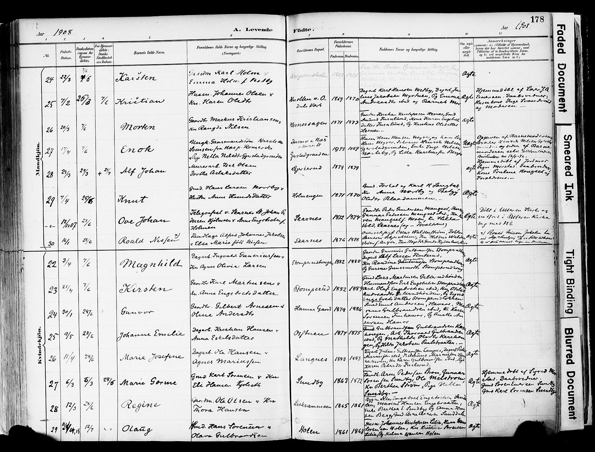 Sør-Odal prestekontor, AV/SAH-PREST-030/H/Ha/Haa/L0006: Parish register (official) no. 6, 1886-1931, p. 178