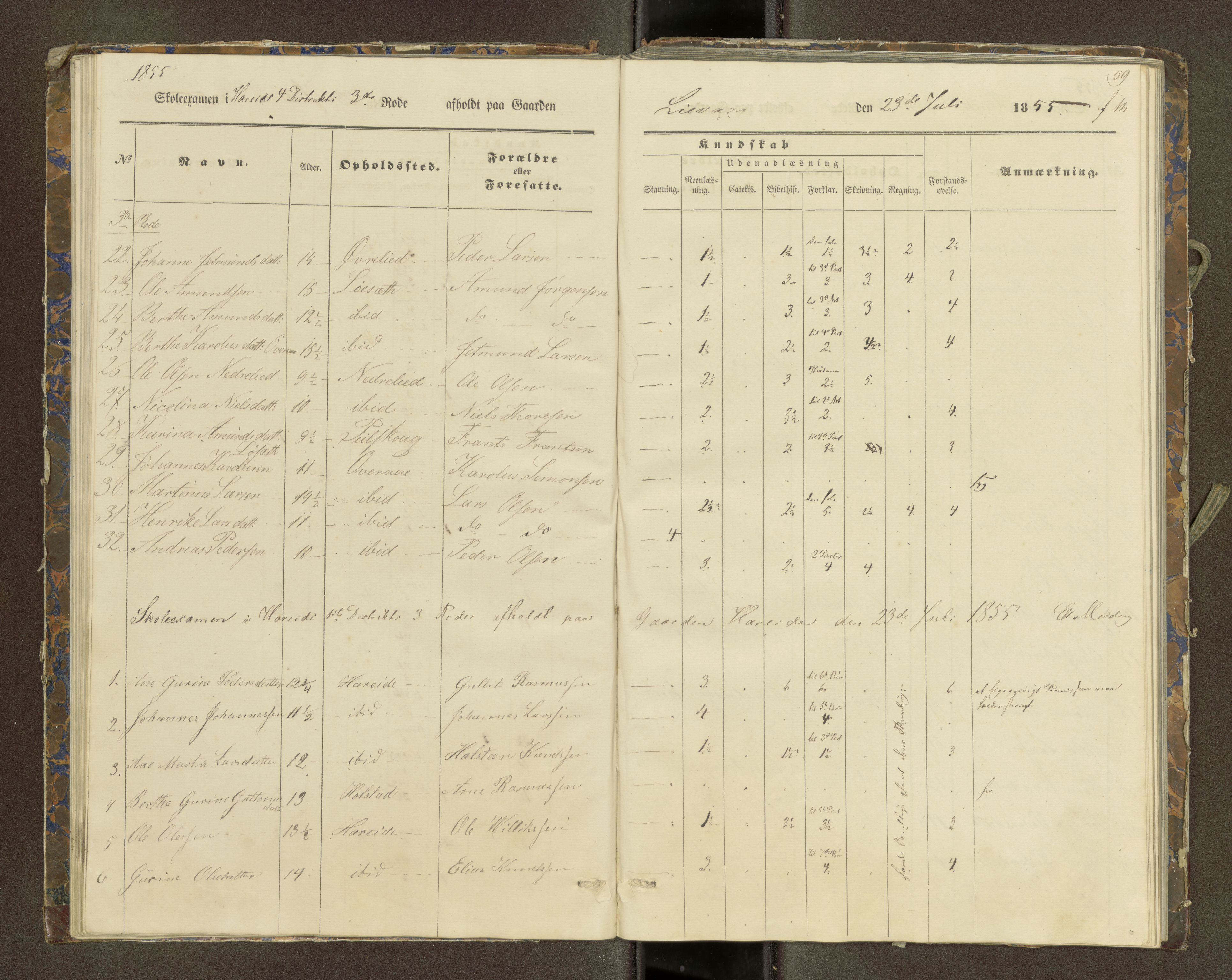 Ulstein sokneprestkontor, AV/SAT-A-1005/1/III/III2/III2f/L0001: Skoleeksamensprotokoll, 1850-1861, p. 59