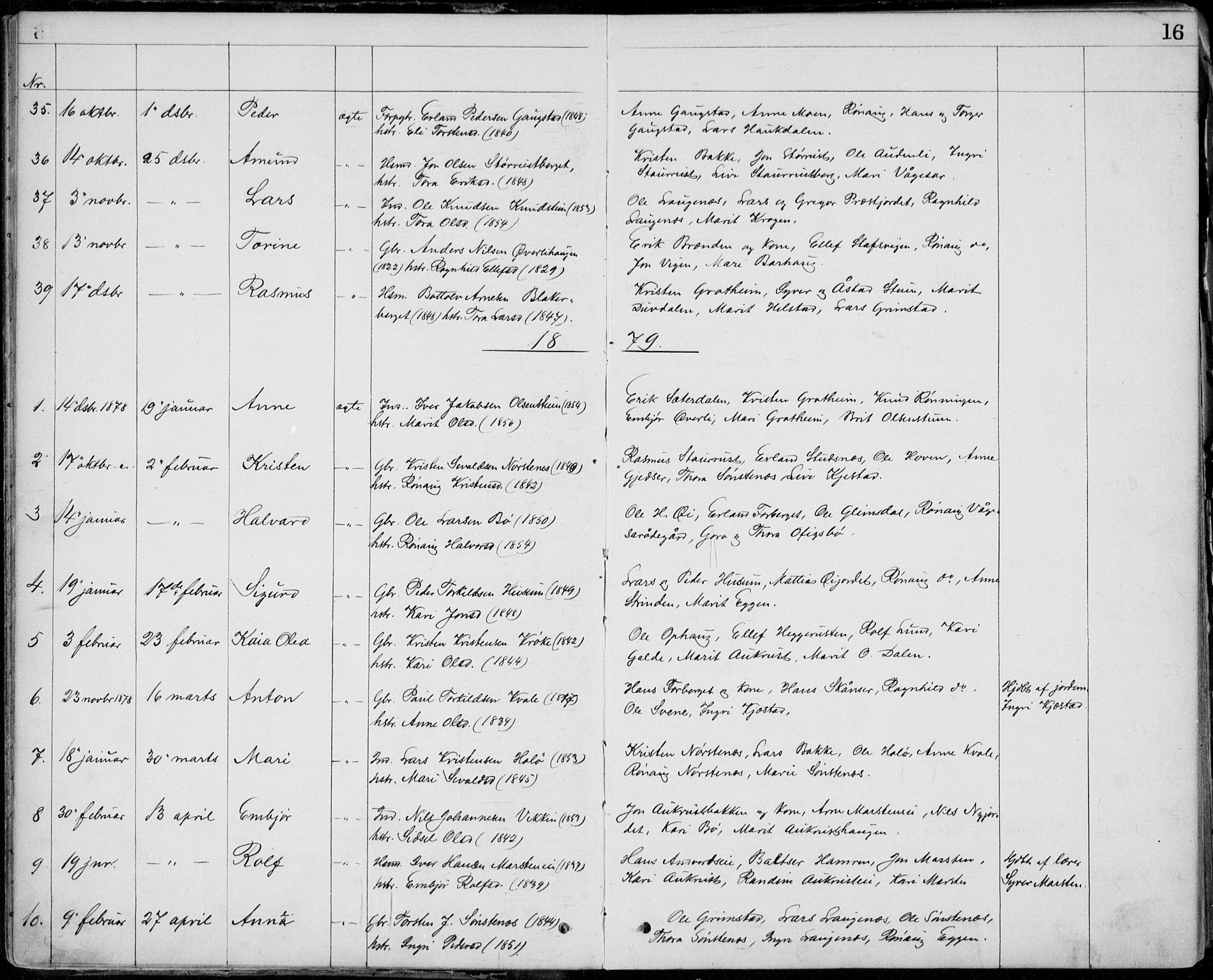 Lom prestekontor, AV/SAH-PREST-070/L/L0013: Parish register (copy) no. 13, 1874-1938, p. 16