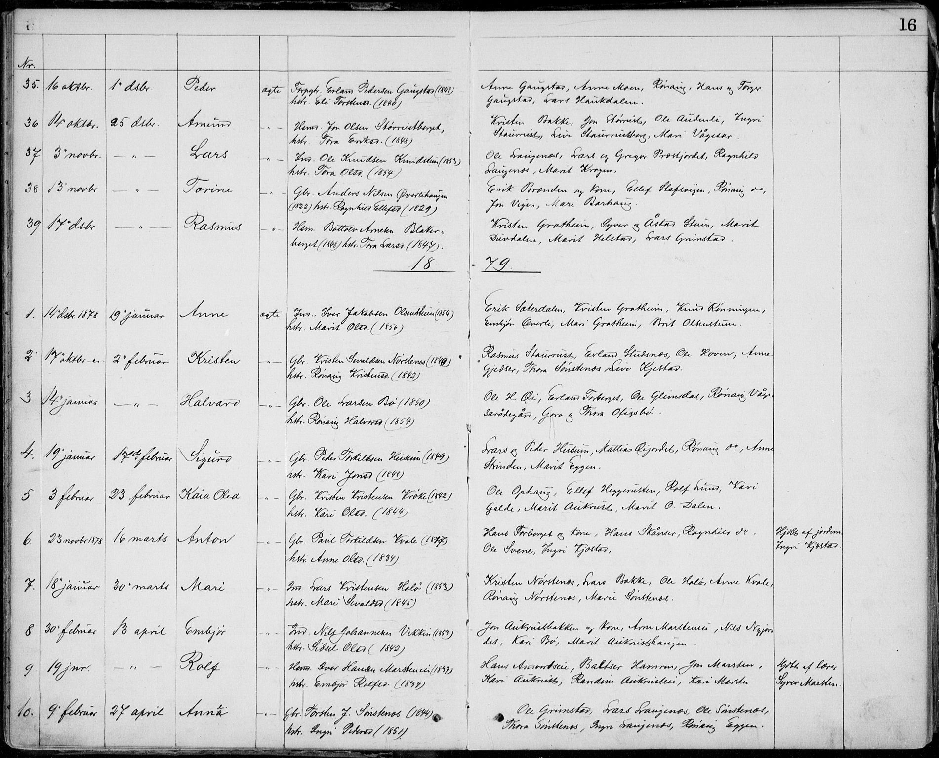 Lom prestekontor, SAH/PREST-070/L/L0013: Parish register (copy) no. 13, 1874-1938, p. 16