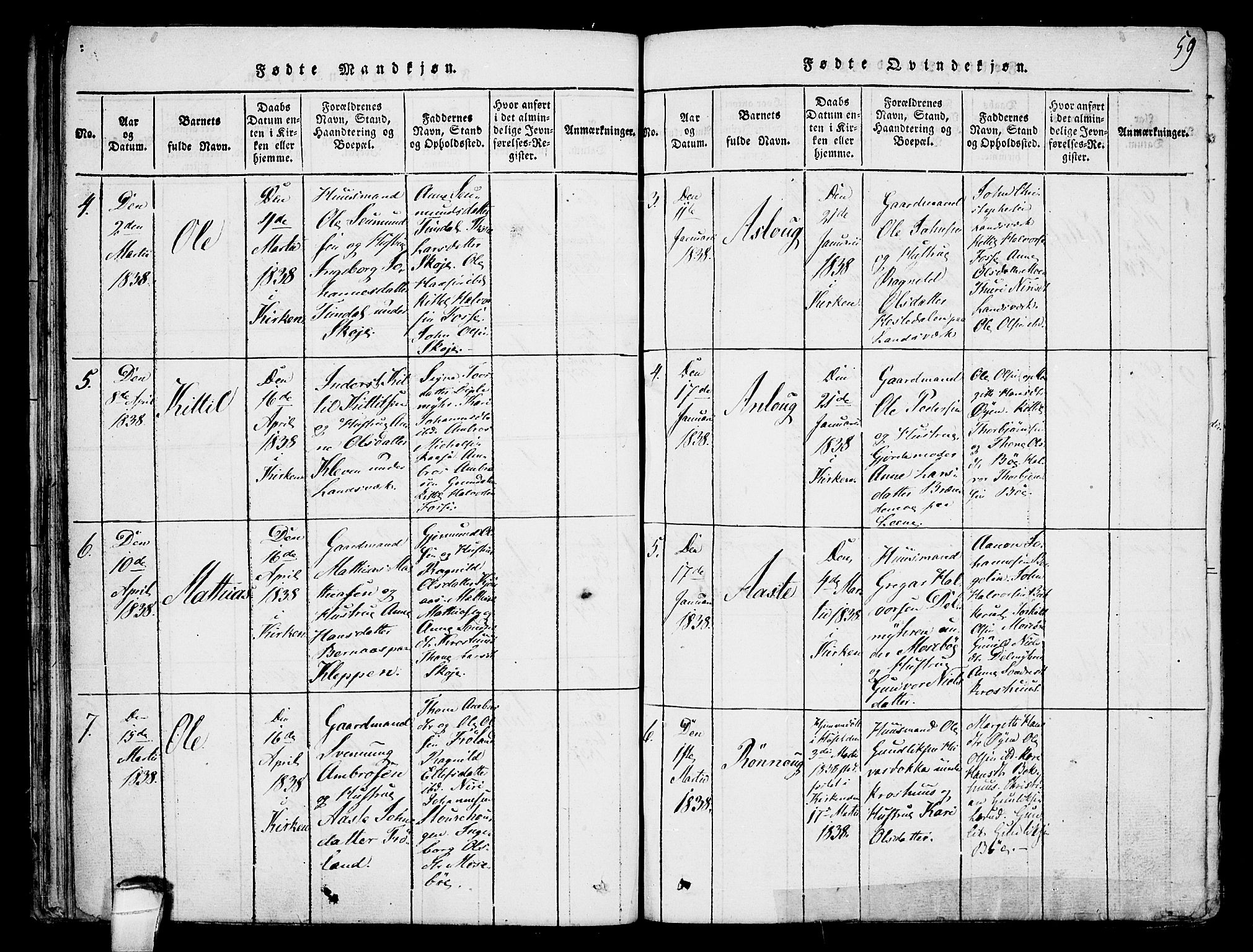 Hjartdal kirkebøker, SAKO/A-270/F/Fb/L0001: Parish register (official) no. II 1, 1815-1843, p. 59