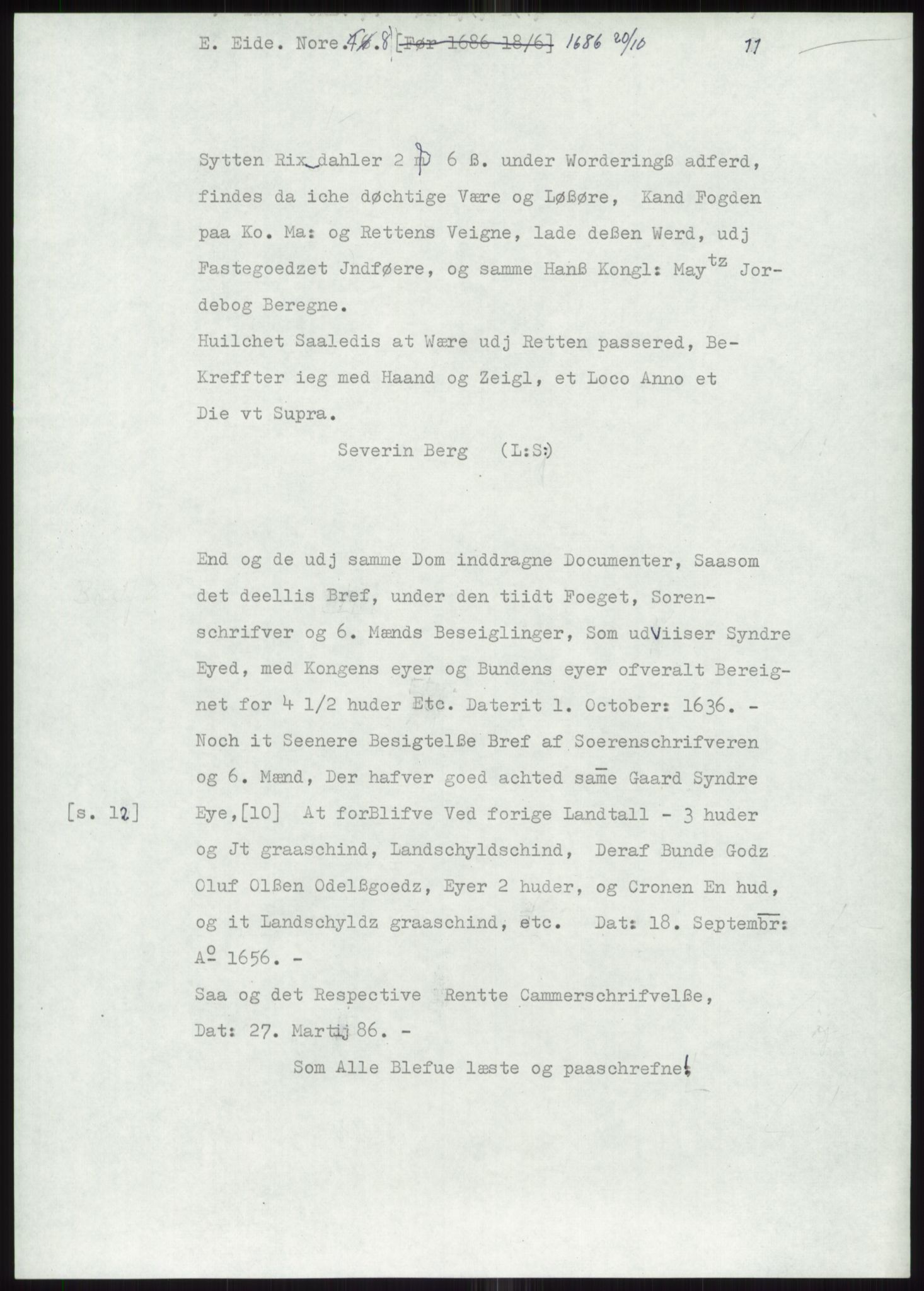 Samlinger til kildeutgivelse, Diplomavskriftsamlingen, AV/RA-EA-4053/H/Ha, p. 1698